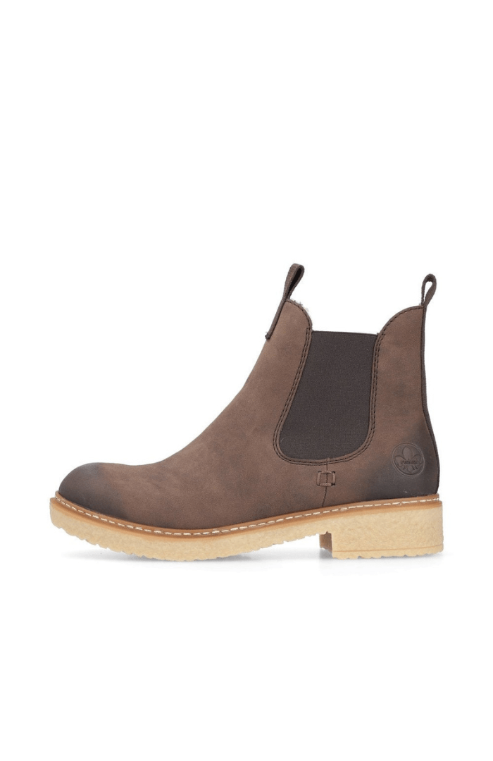 Rieker Lunar Brown Wool Lined Ankle Boot - Blue Water Clothing
