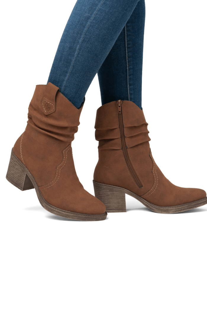 Rieker Rouched Leg Faux Fur Lined Boot - Blue Water Clothing