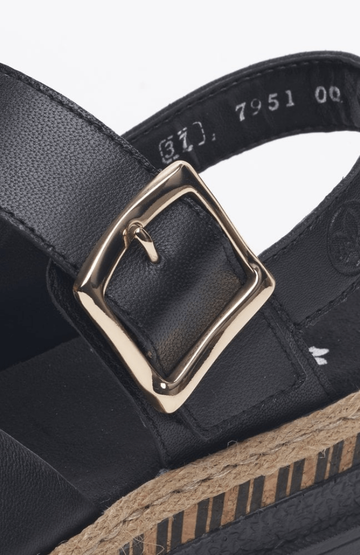 RiekerRieker V7951 Ladies SandalsFootwearBlack - Blue Water Clothing