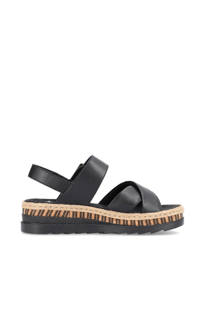 RiekerRieker V7951 Ladies SandalsFootwearBlack - Blue Water Clothing