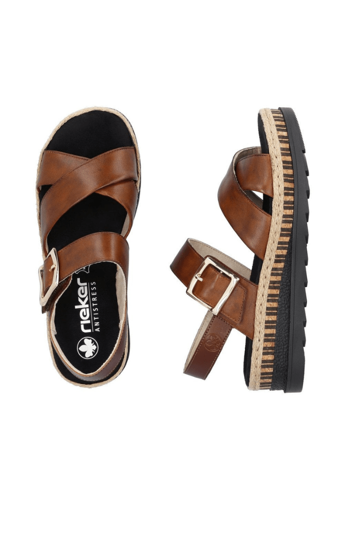 RiekerRieker V7951 Ladies SandalsFootwearTan - Blue Water Clothing