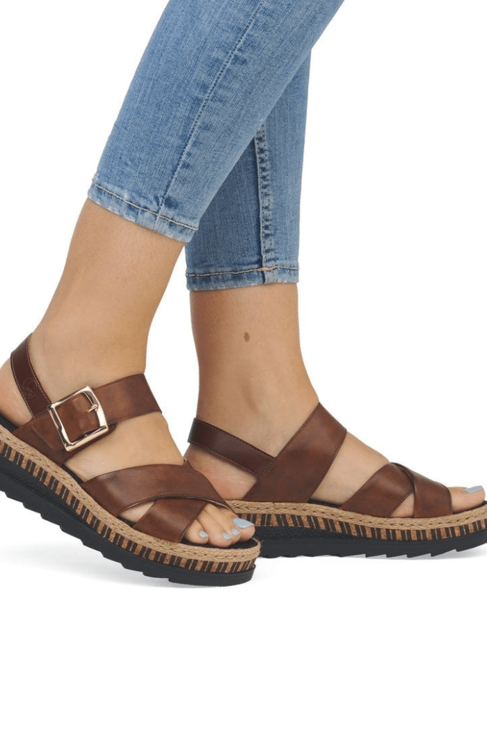 RiekerRieker V7951 Ladies SandalsFootwearTan - Blue Water Clothing