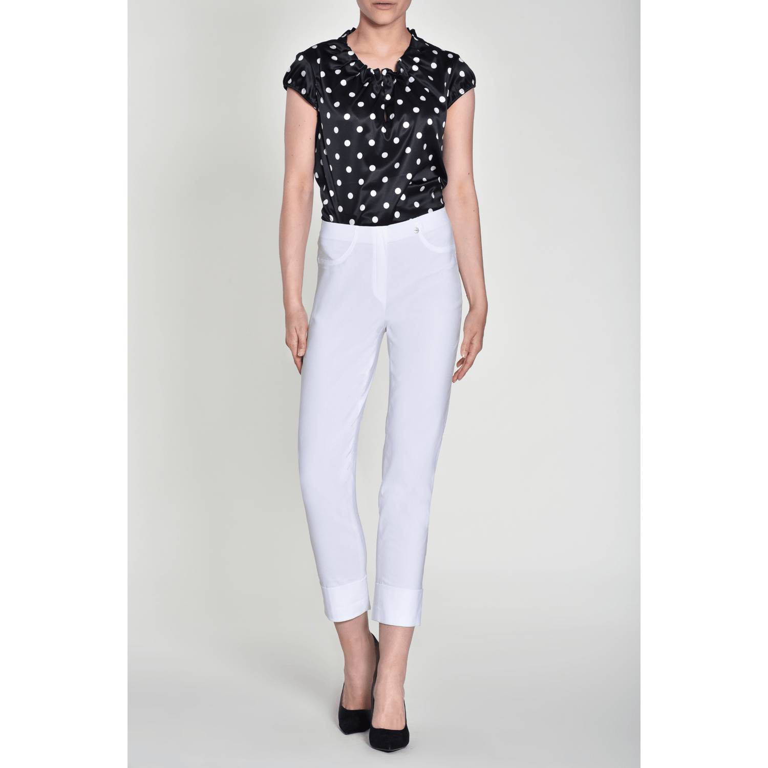 RobellRobell Bella 09 TrousersTrousersWhite - Blue Water Clothing