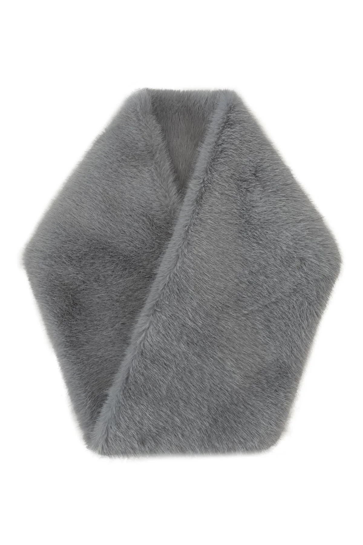 Soft Plain Faux Fur Snood - Blue Water Clothing
