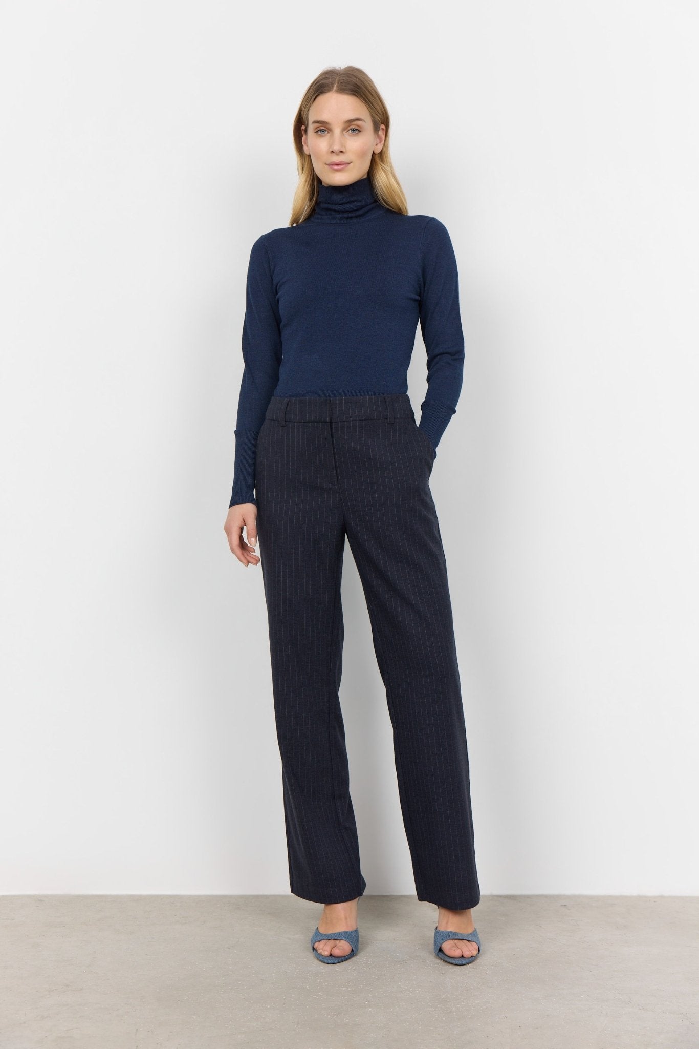 Soya Concept Dollie 145 Roll Neck Top - Blue Water Clothing