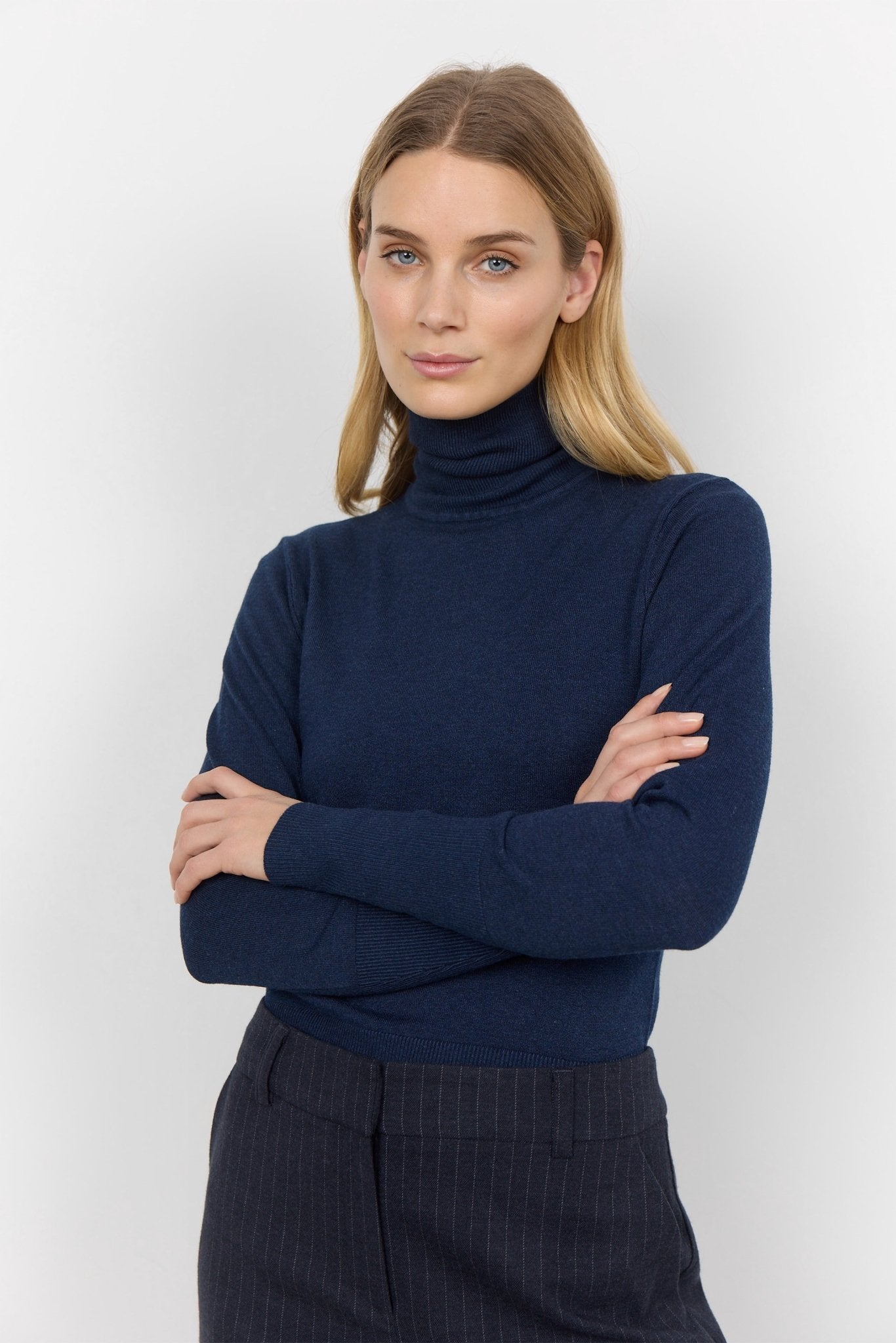 Soya Concept Dollie 145 Roll Neck Top - Blue Water Clothing