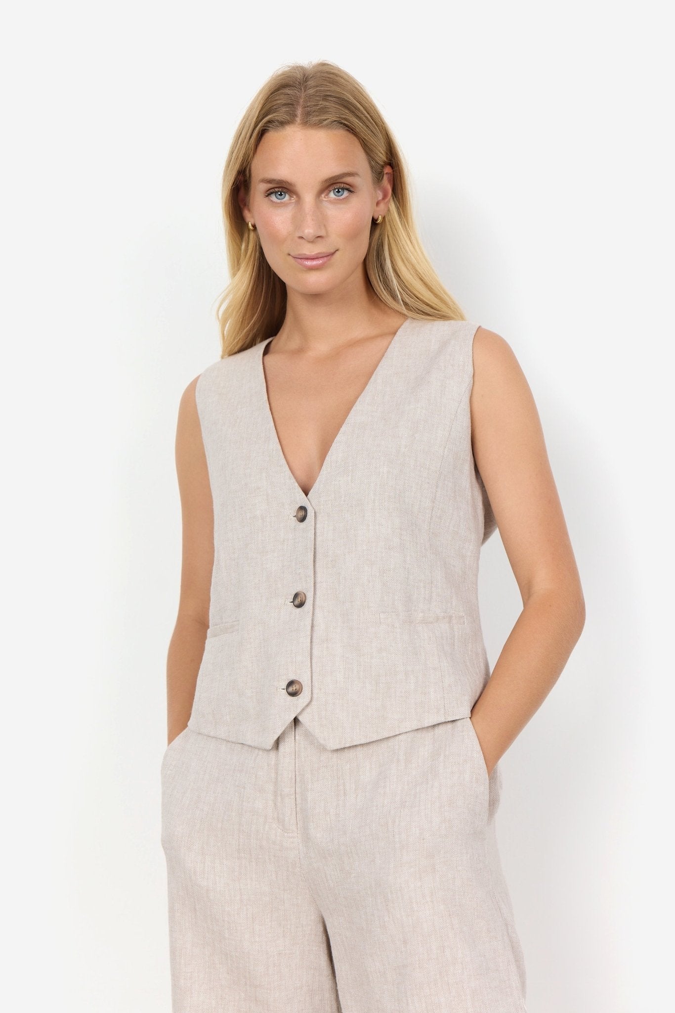 Soya ConceptSoya Concept Eris 3 WaistcoatTopsStone - Blue Water Clothing