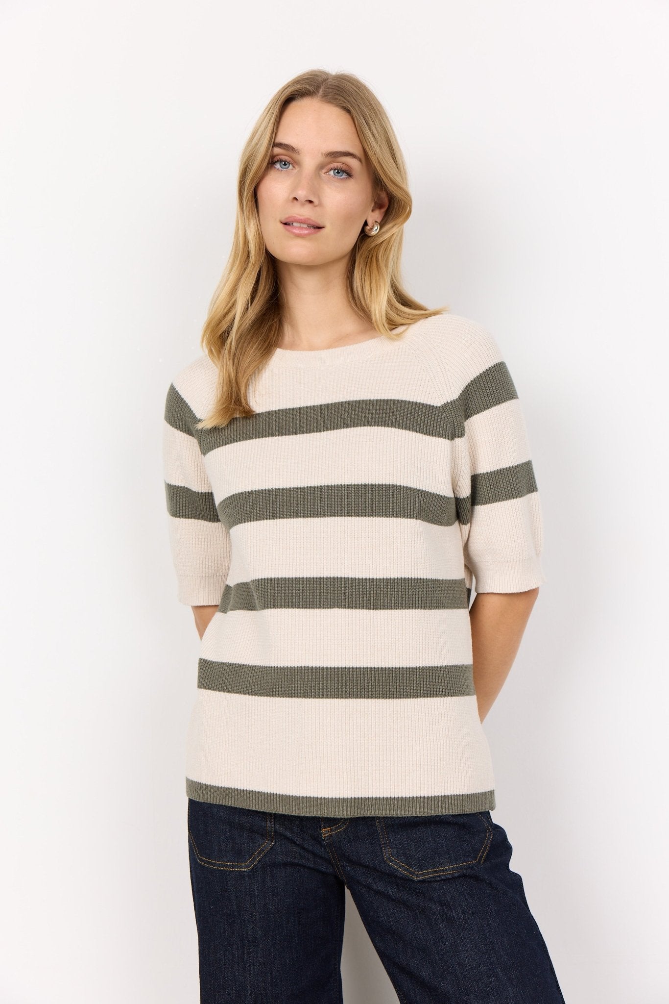 Soya ConceptSoya Concept Kanita Stripe 19 TopClothingEcru/Misty - Blue Water Clothing