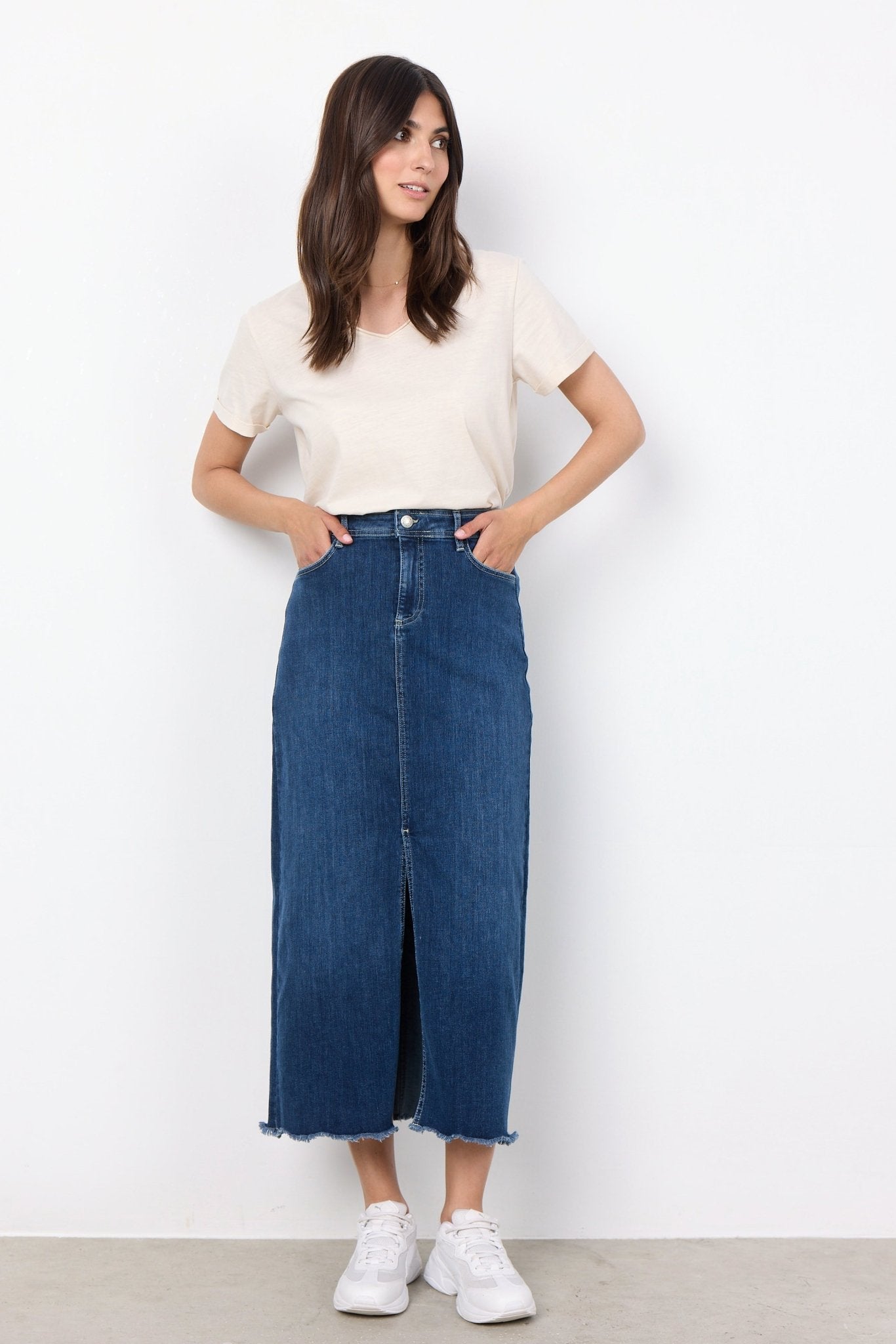 Soya Concept Kimberly 26 Denim Skirt - Blue Water Clothing