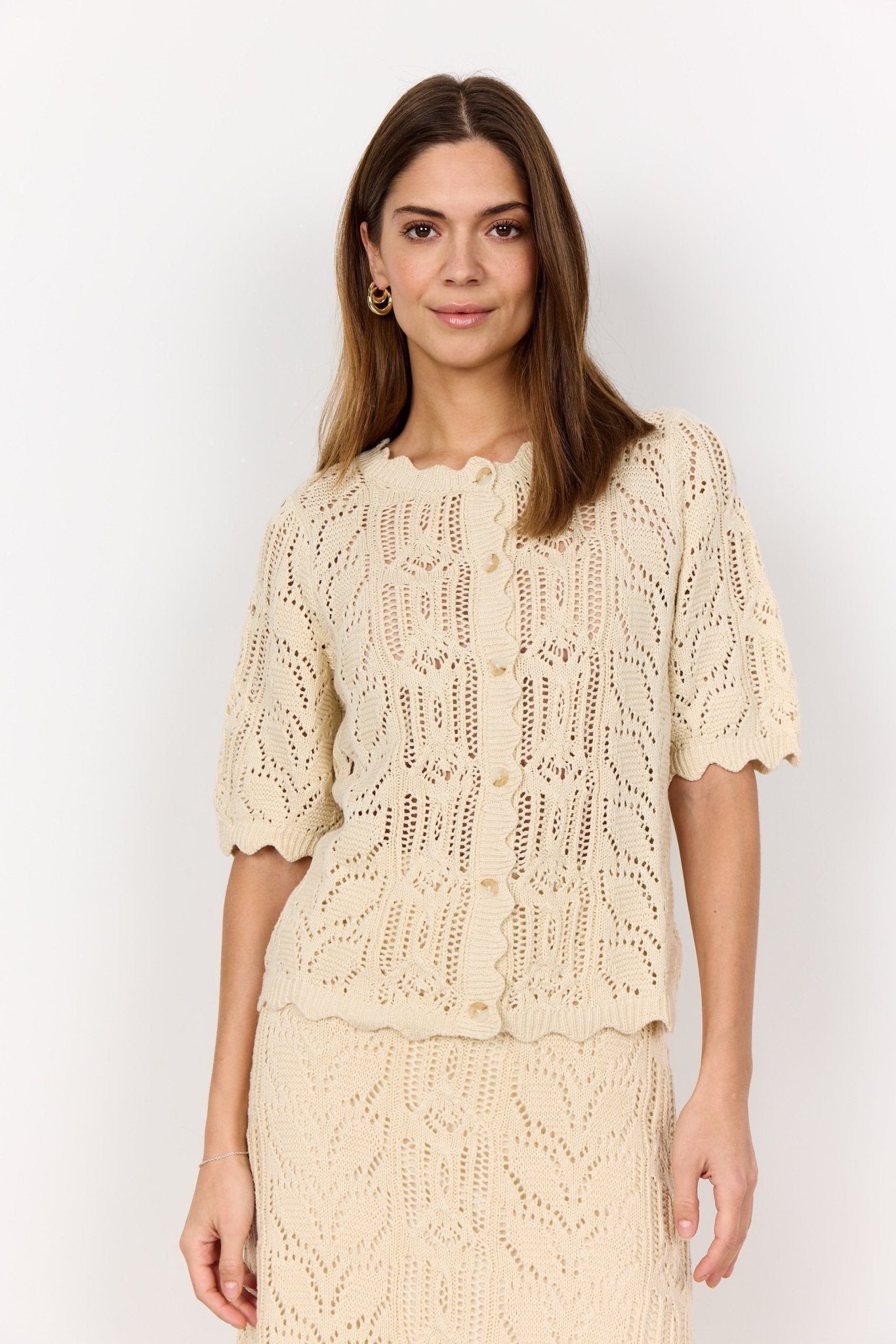 Soya Concept Perry 9 Cardigan Cream - Blue Water Clothing