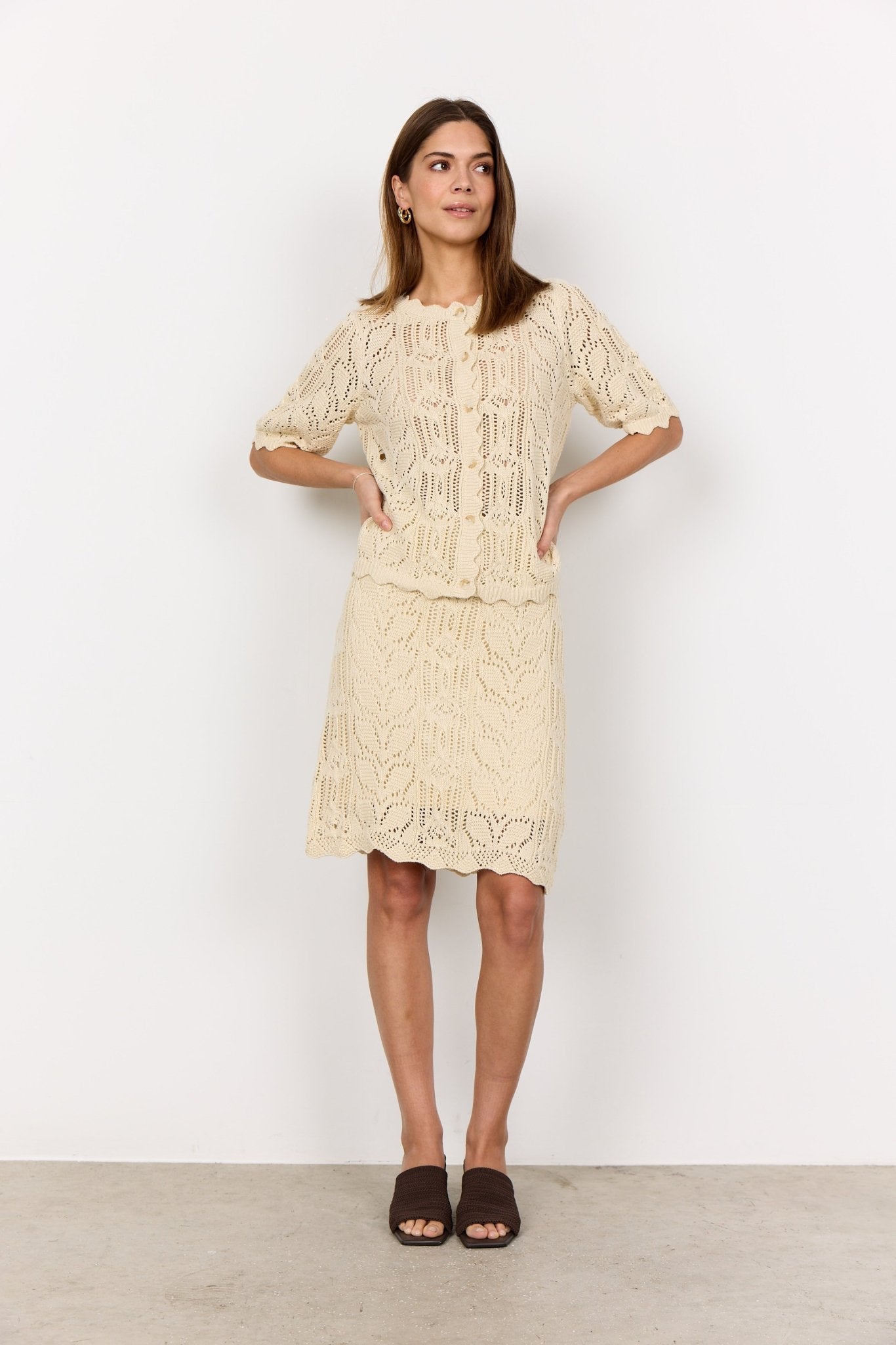 Soya Concept Perry 9 Cardigan Cream - Blue Water Clothing