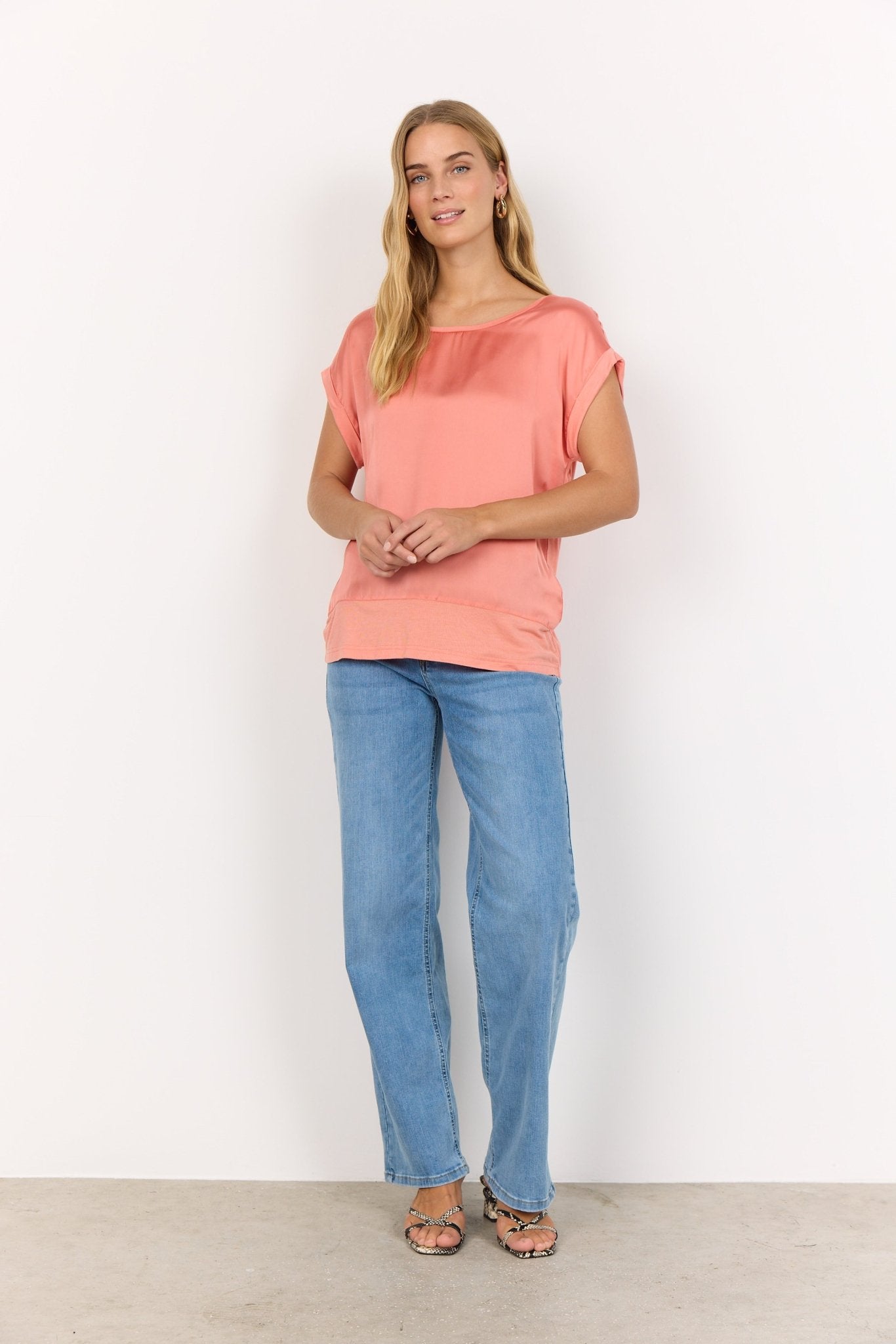 Soya ConceptSoya Concept Thilde 6 T-ShirtTopsPeach - Blue Water Clothing