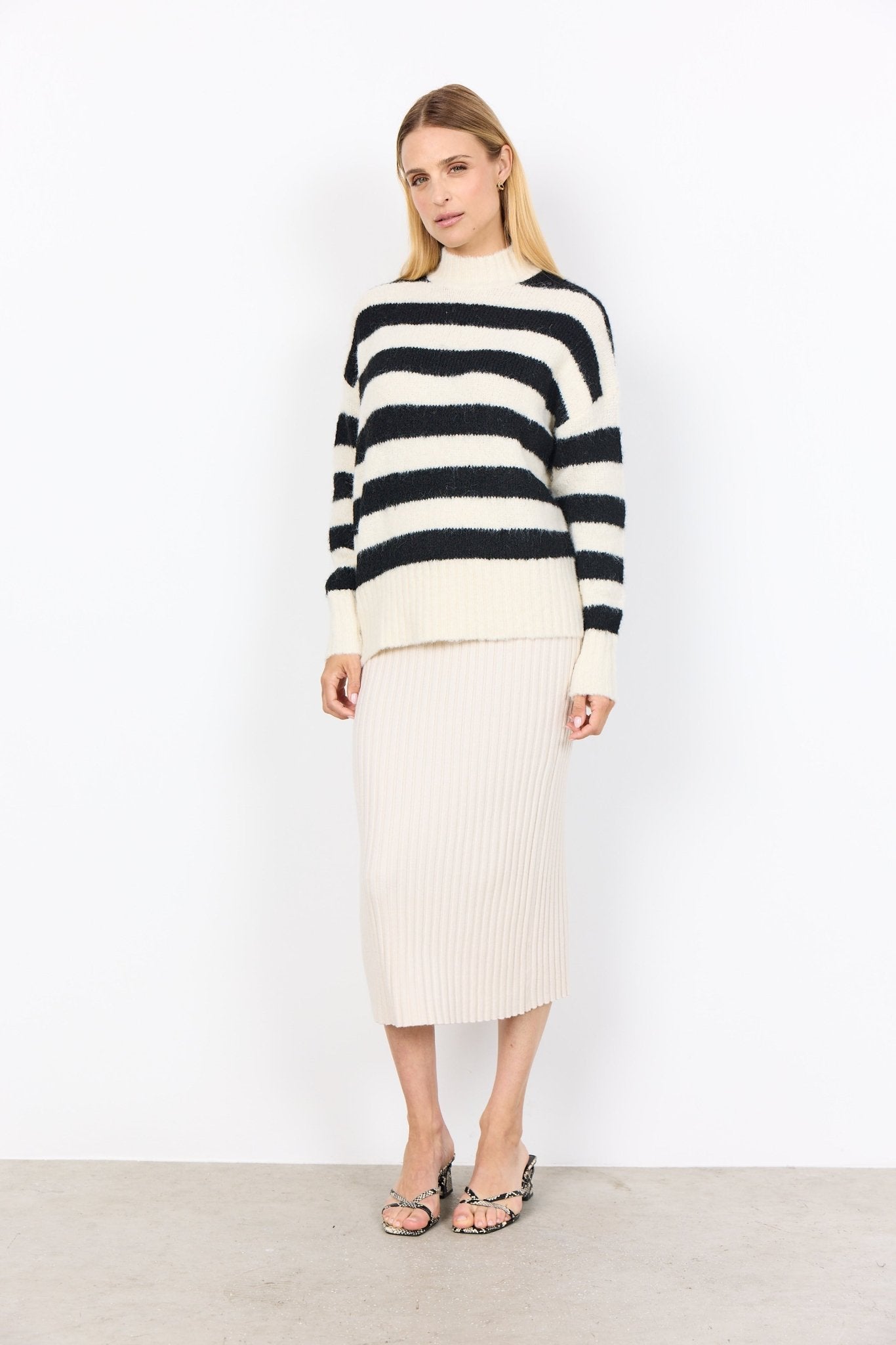 Soya ConceptSoya Concept Ilene 4 Stripe SweaterTopsBlack/Ecru - Blue Water Clothing
