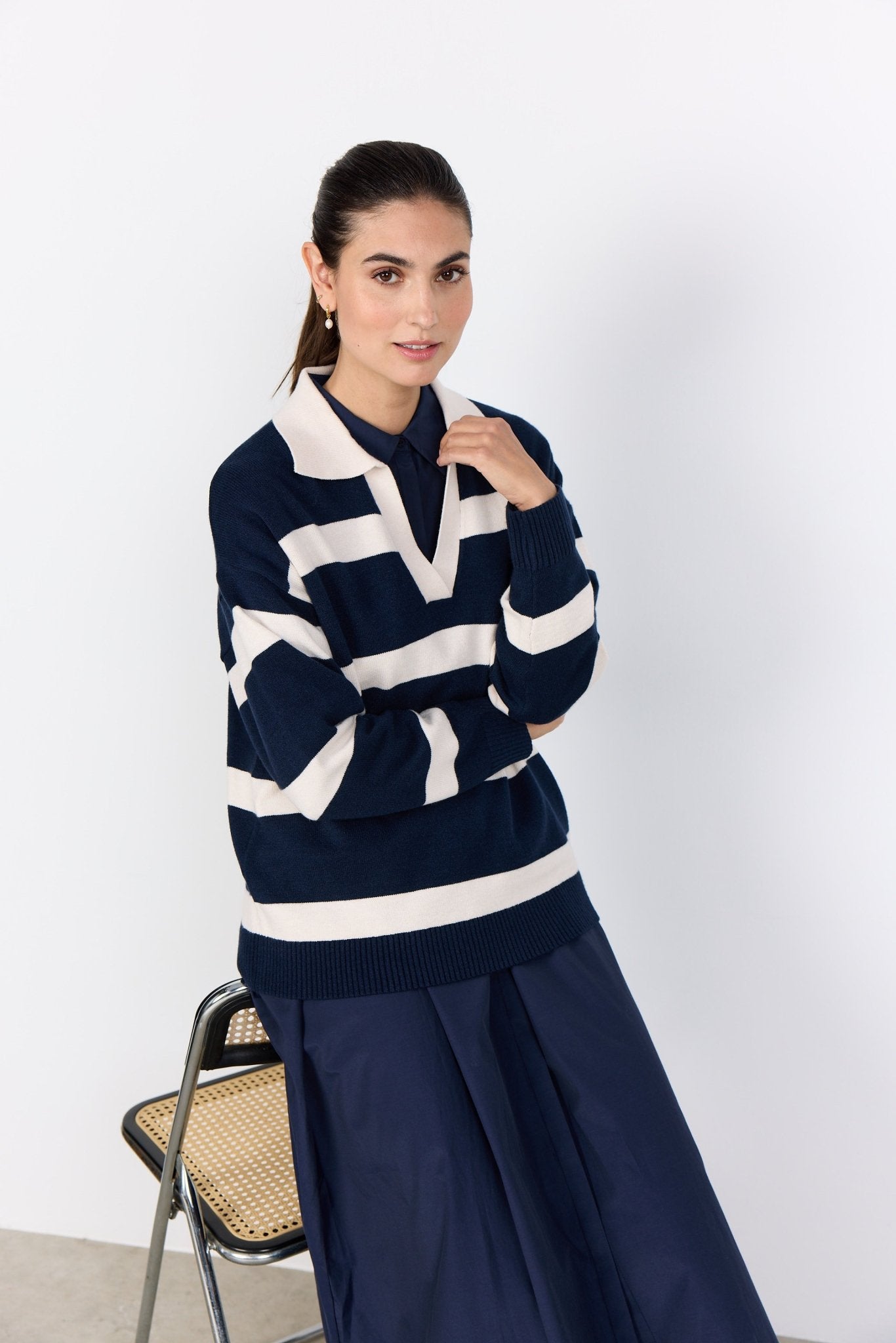Soya ConceptSoya Concept Kanita Stripe 32 TopTopsNavy - Blue Water Clothing