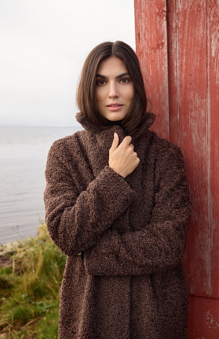 Soya ConceptSoya Concept Mukite 2 Boucle CoatCoats & JacketsDark Brown - Blue Water Clothing