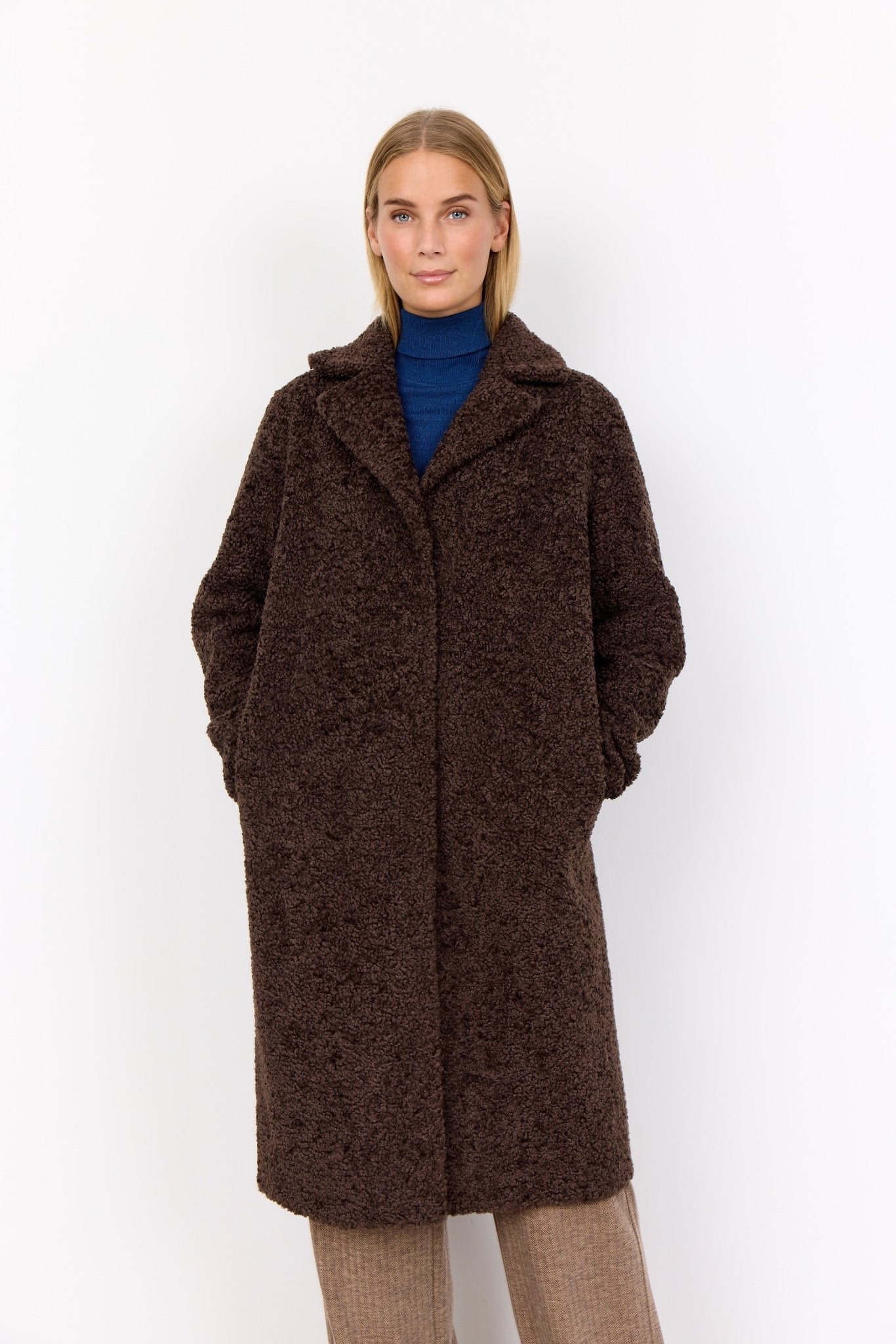 Soya ConceptSoya Concept Mukite 2 Boucle CoatCoats & JacketsDark Brown - Blue Water Clothing