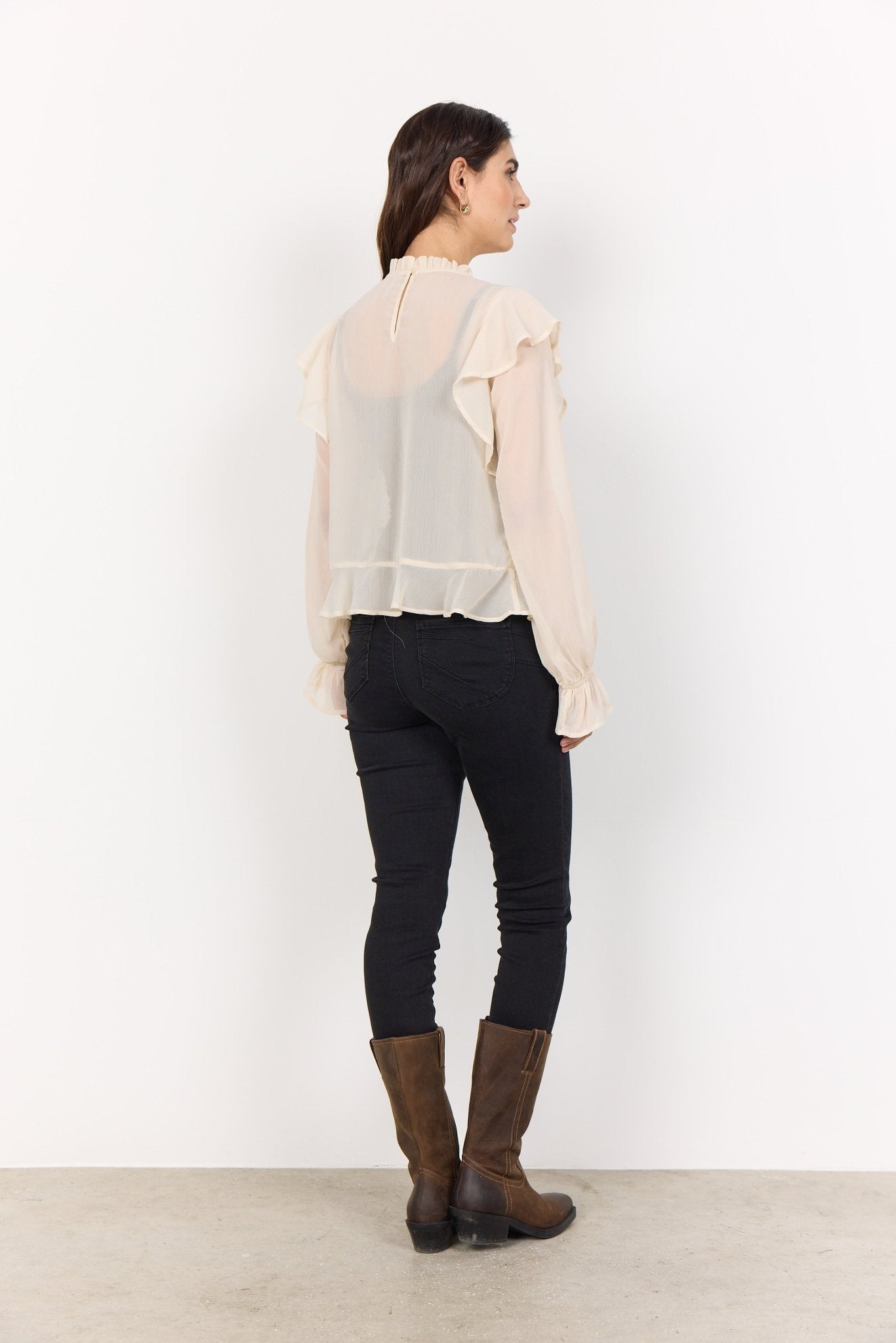 Soya ConceptSoya Concept Naia 3 Sheer Blouse CreamTopsCream - Blue Water Clothing
