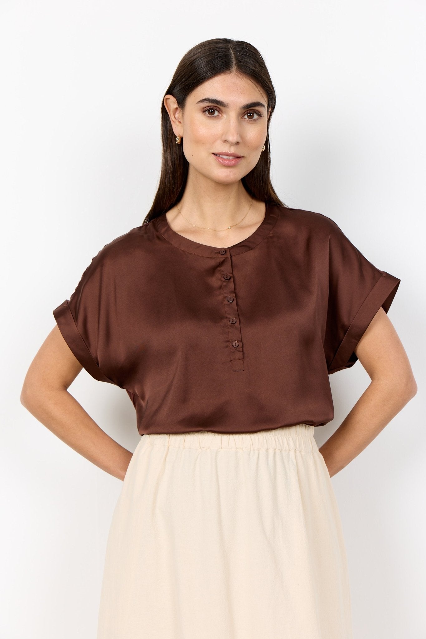 Soya ConceptSoya Concept Thilde 50 Relaxed BlouseTopsChocolate - Blue Water Clothing
