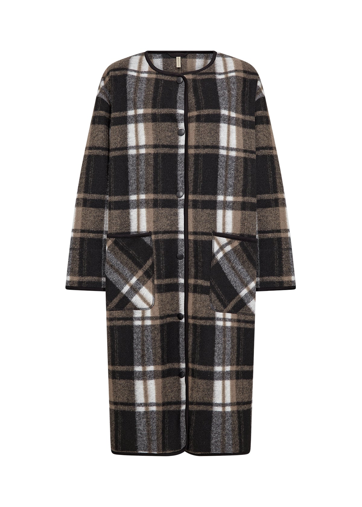 Soya ConceptSoya Concept Vocal 2 Fleece Coat Check BlackCoats & JacketsCheck Black - Blue Water Clothing