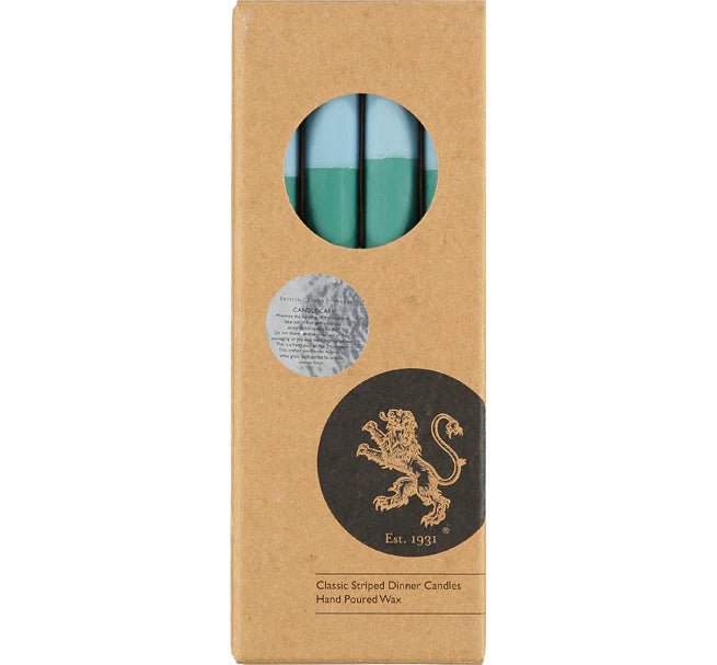 British Colour StandardStriped Gull, Gunmetal Grey & Old Rose Dinner CandlesCandles - Blue Water Clothing