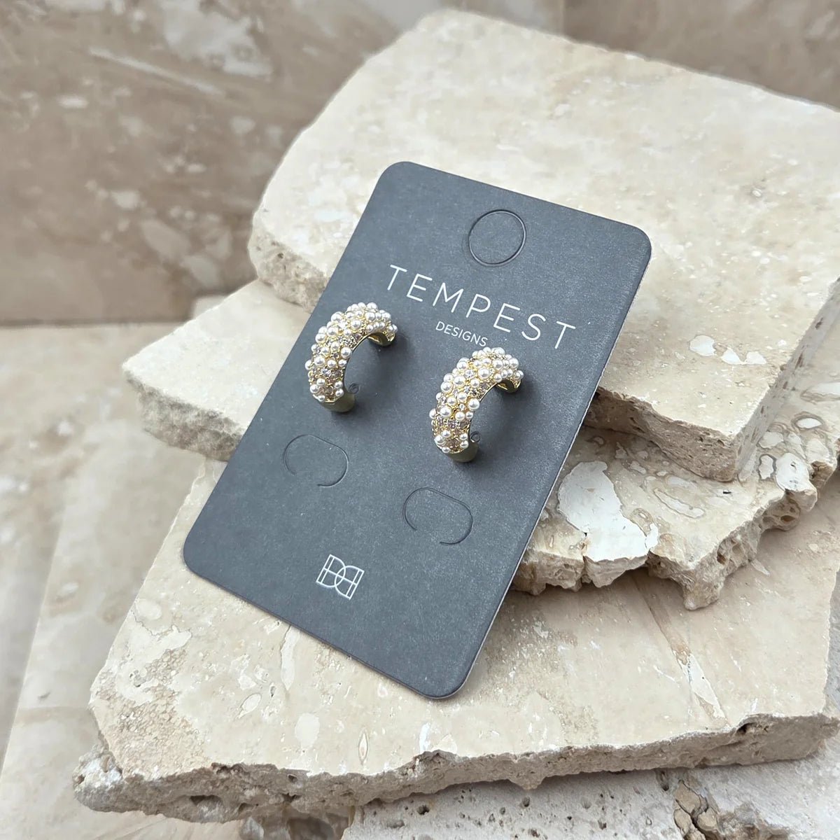 Tempest DesignsTempest Designs Crystal and pearl encrusted drop earringsAccessories - Blue Water Clothing