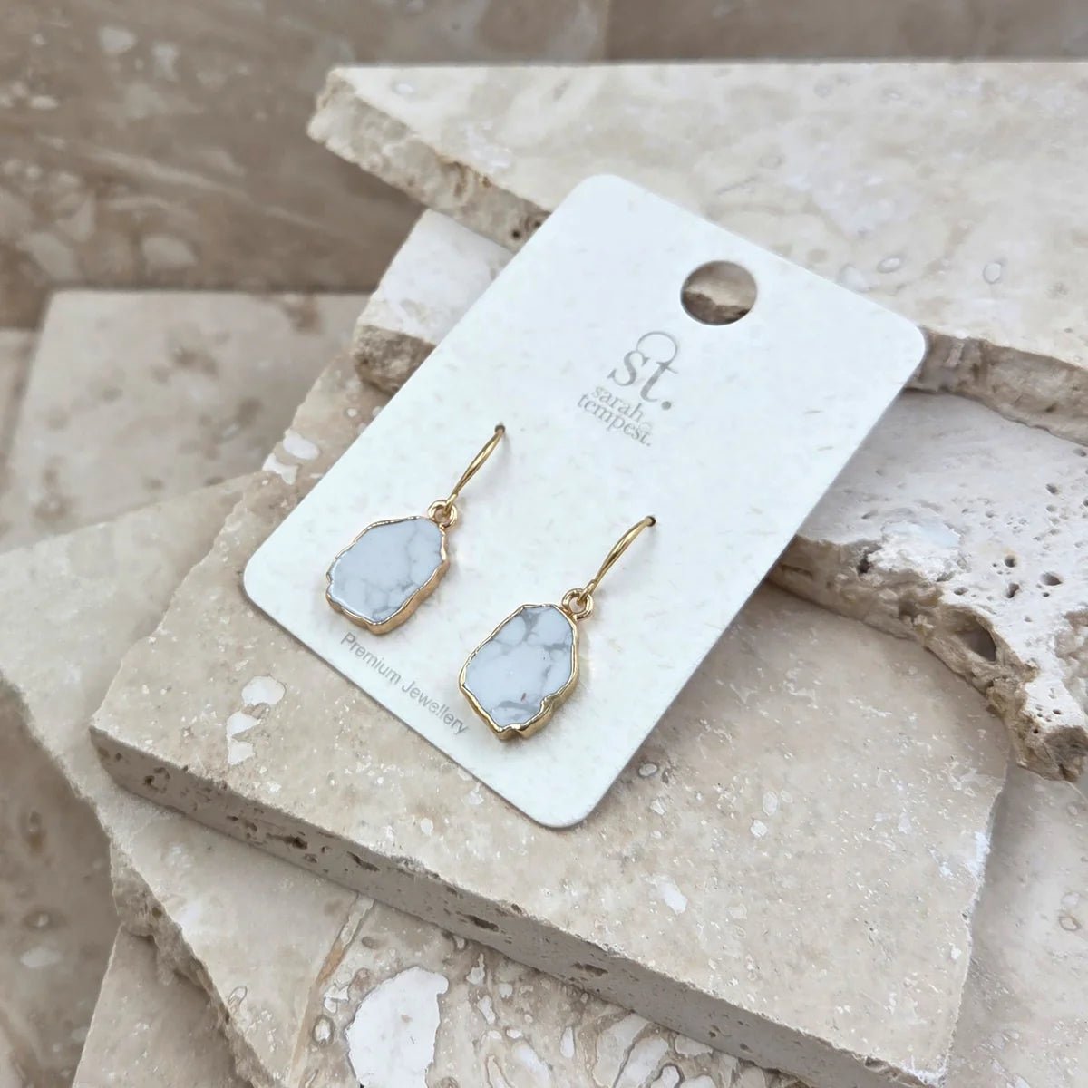 Tempest DesignsTempest Designs Howlite stone natural earringsAccessories - Blue Water Clothing