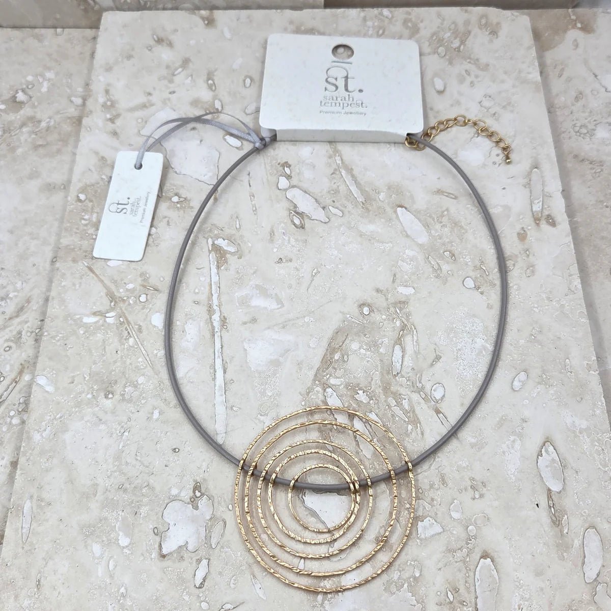 Tempest DesignsTempest Designs Multiple open circles on leather necklaceAccessories - Blue Water Clothing