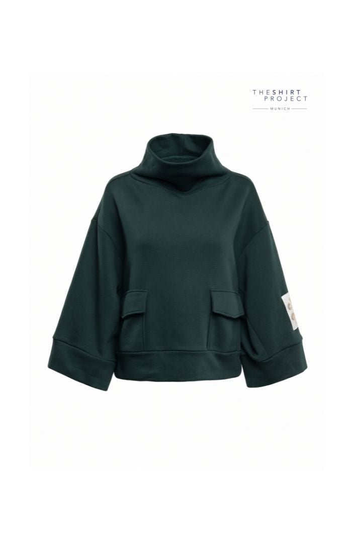 The Shirt Project Cropped Sweatshirt 51864Pine Green - Blue Water Clothing
