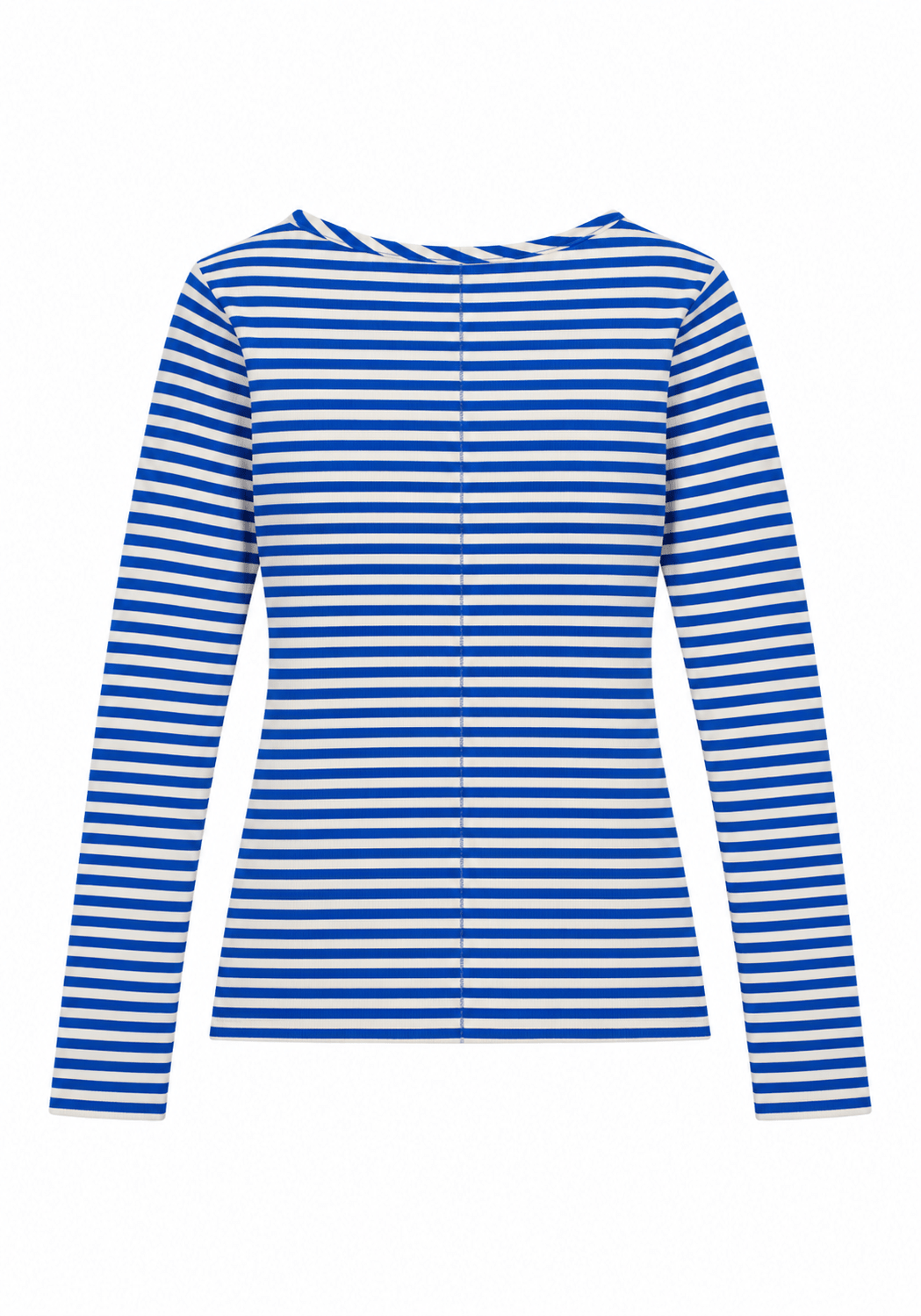 The Shirt Project Striped Long Sleeve Top 51931Ecru/Bright Blue - Blue Water Clothing