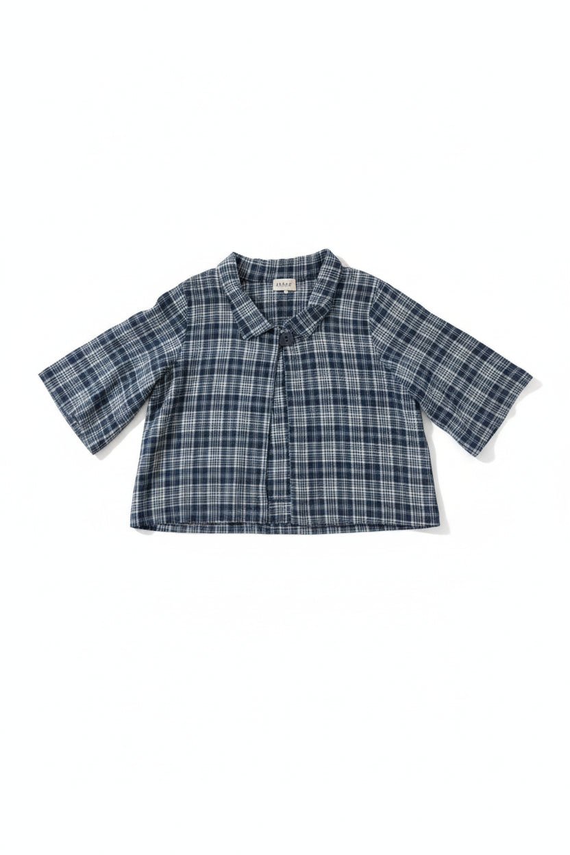 ThingThing Linen Check Jacket 7196ClothingNavy - Blue Water Clothing