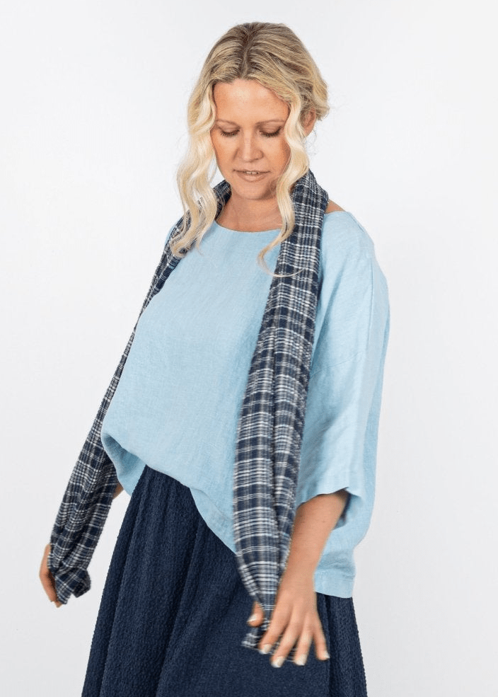 ThingThing Linen Top 7145ClothingSky - Blue Water Clothing