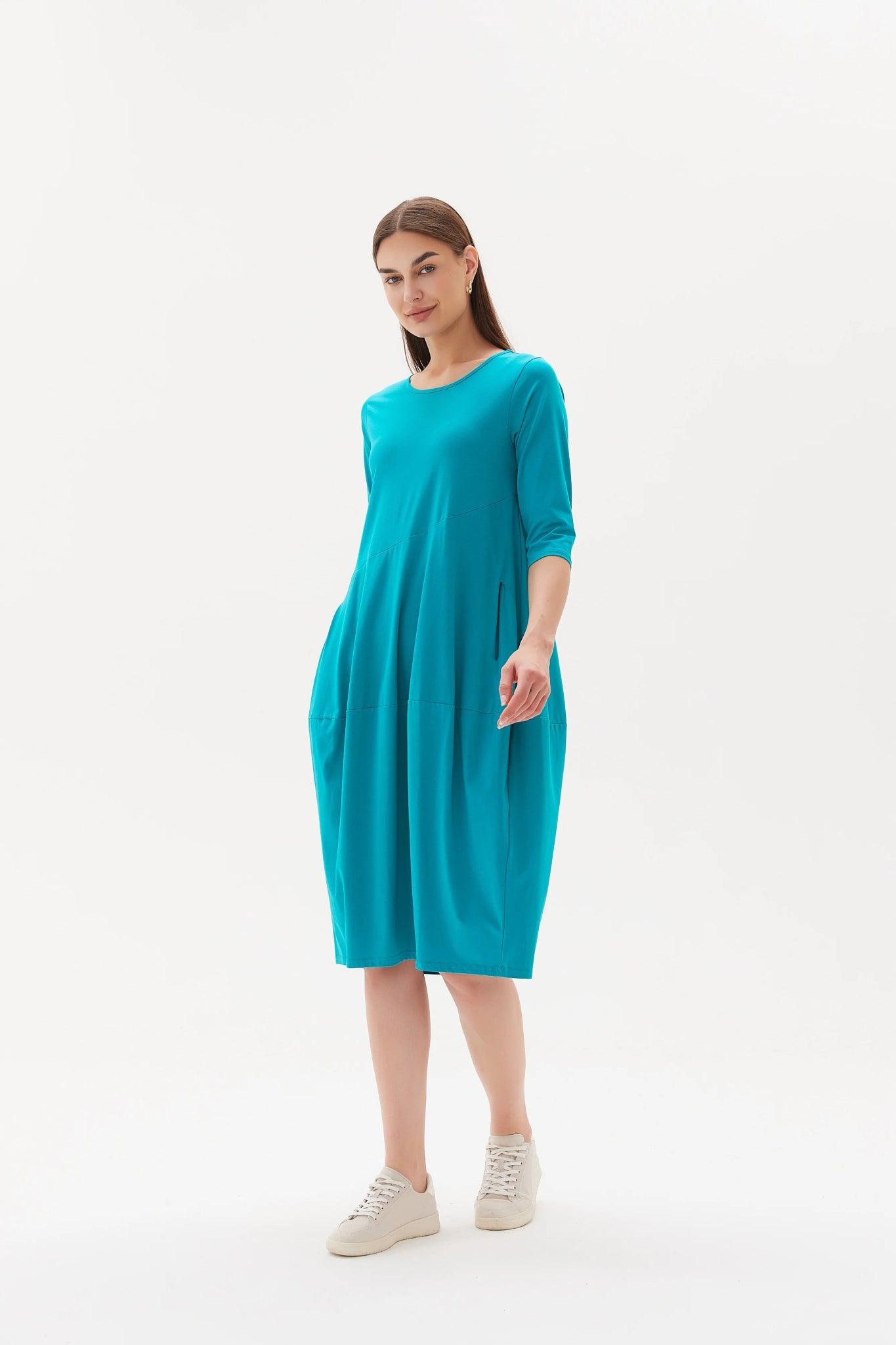 Tirelli 3/4 Diagonal Dress - Blue Water Clothing
