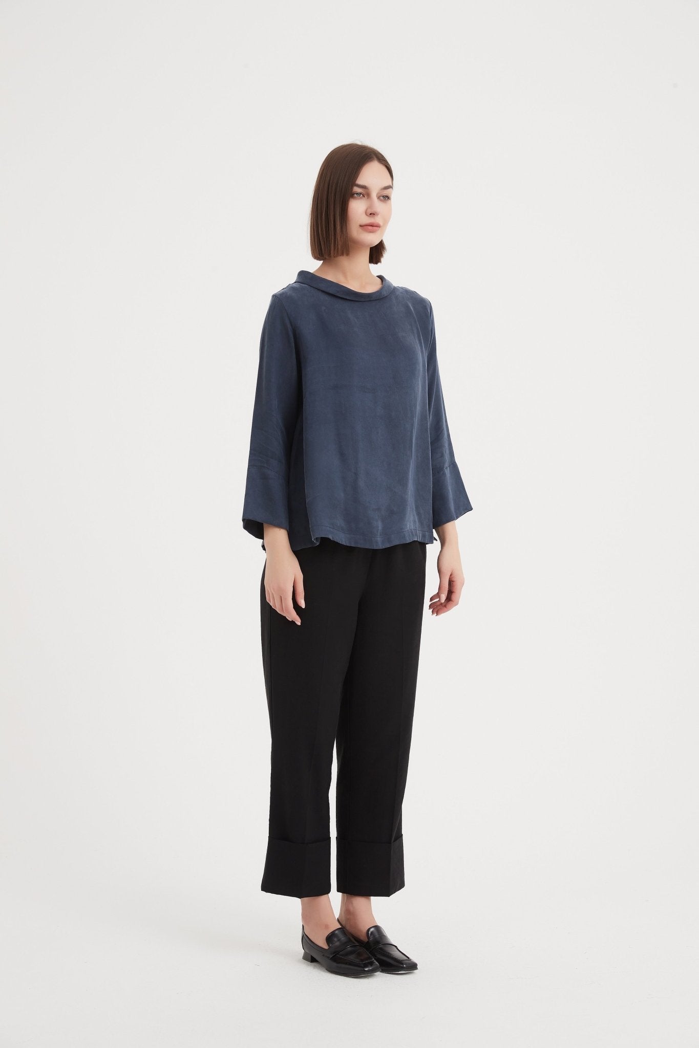 TirelliTirelli Bell Sleeve Mock Neck TopClothingBlack - Blue Water Clothing