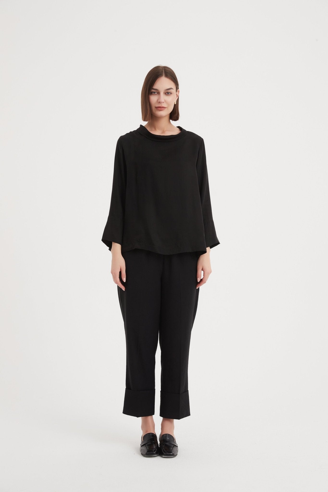 TirelliTirelli Bell Sleeve Mock Neck TopClothingMocha - Blue Water Clothing