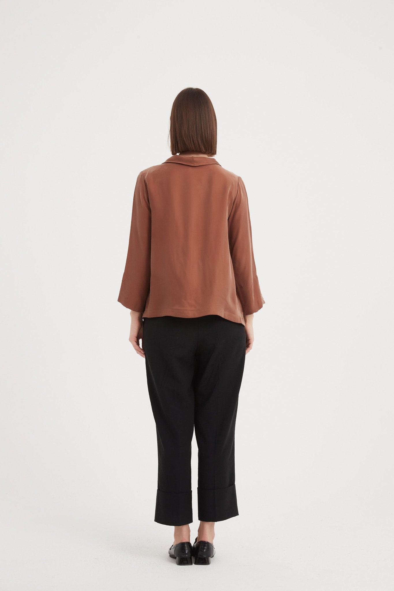 TirelliTirelli Bell Sleeve Mock Neck TopClothingMocha - Blue Water Clothing