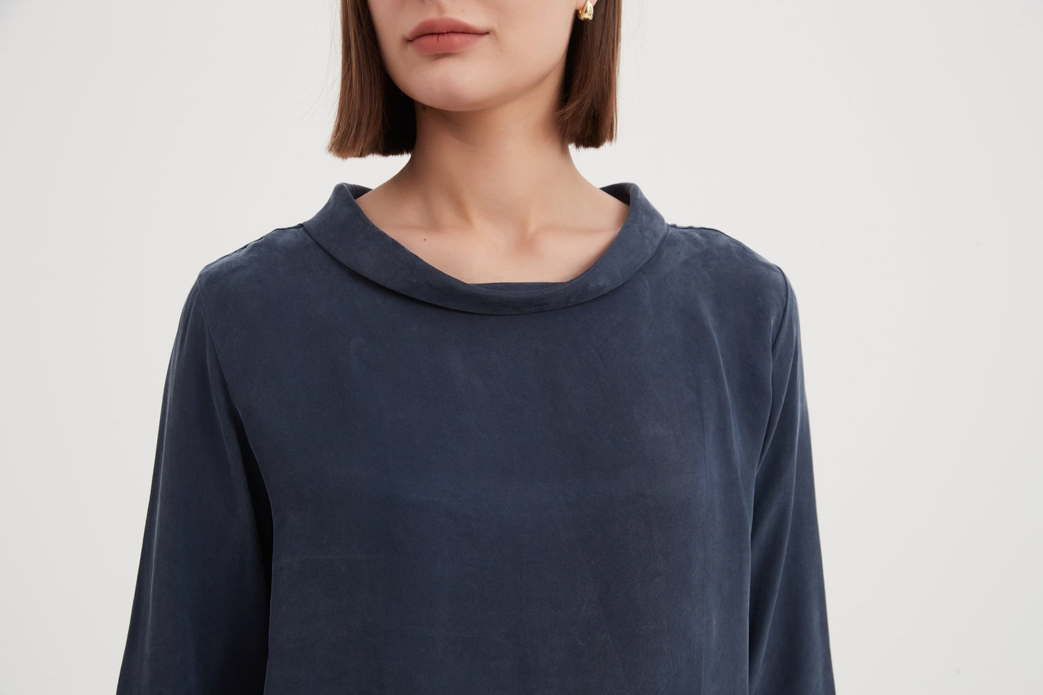 TirelliTirelli Bell Sleeve Mock Neck TopClothingDeep Ocean - Blue Water Clothing