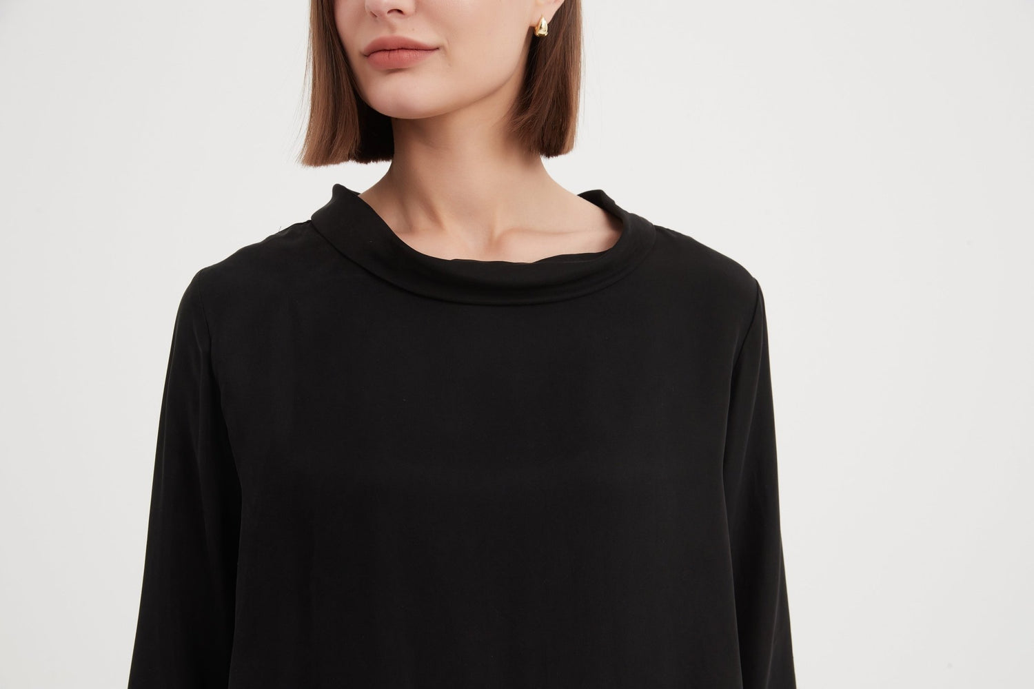 TirelliTirelli Bell Sleeve Mock Neck TopClothingBlack - Blue Water Clothing