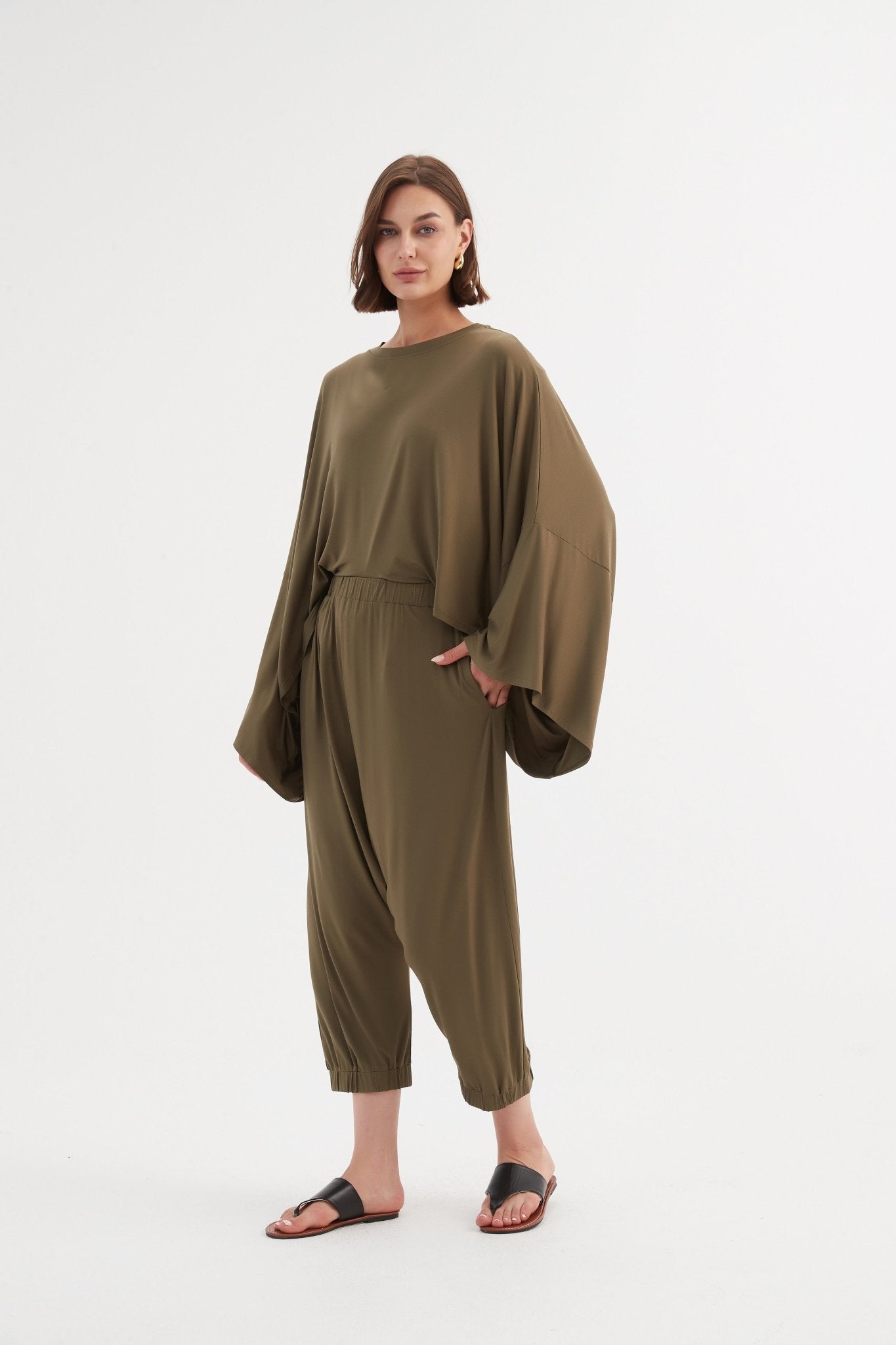 TirelliTirelli Drop Crotch Pant KhakiClothingKhaki - Blue Water Clothing