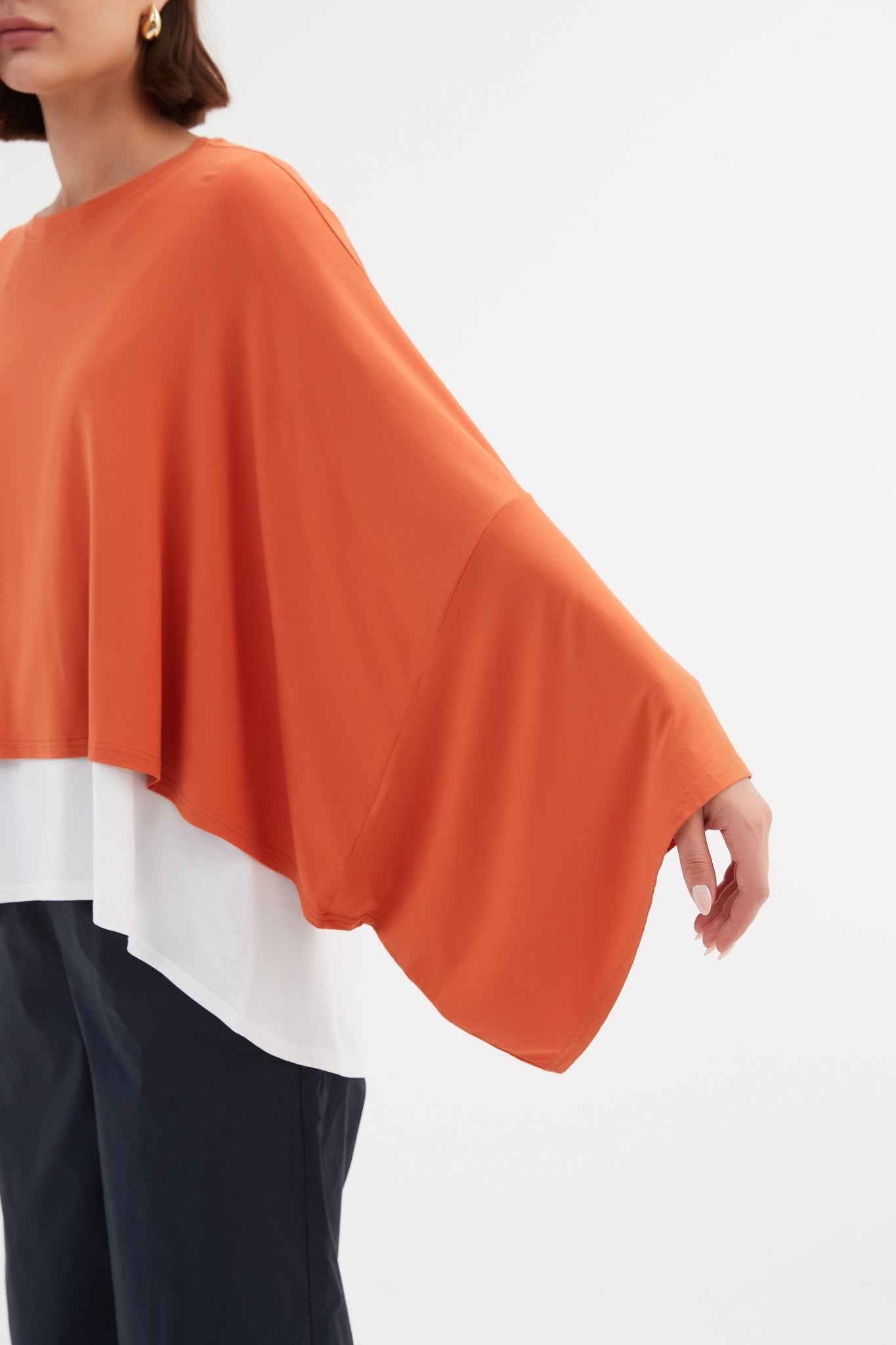 TirelliTirelli Jersey Oversized Layer Top Burnt OrangeClothingBurnt Orange - Blue Water Clothing
