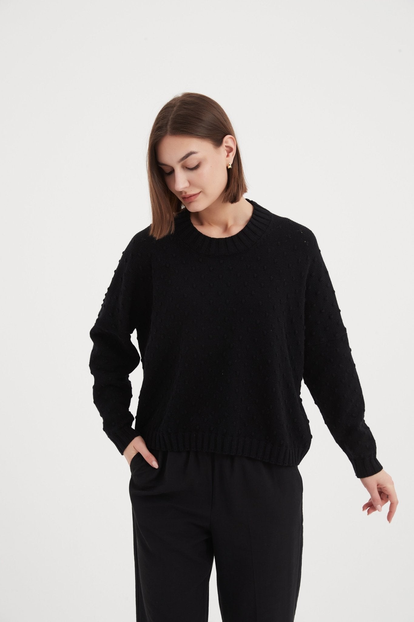 TirelliTirelli Textured Spot KnitClothingBlack - Blue Water Clothing