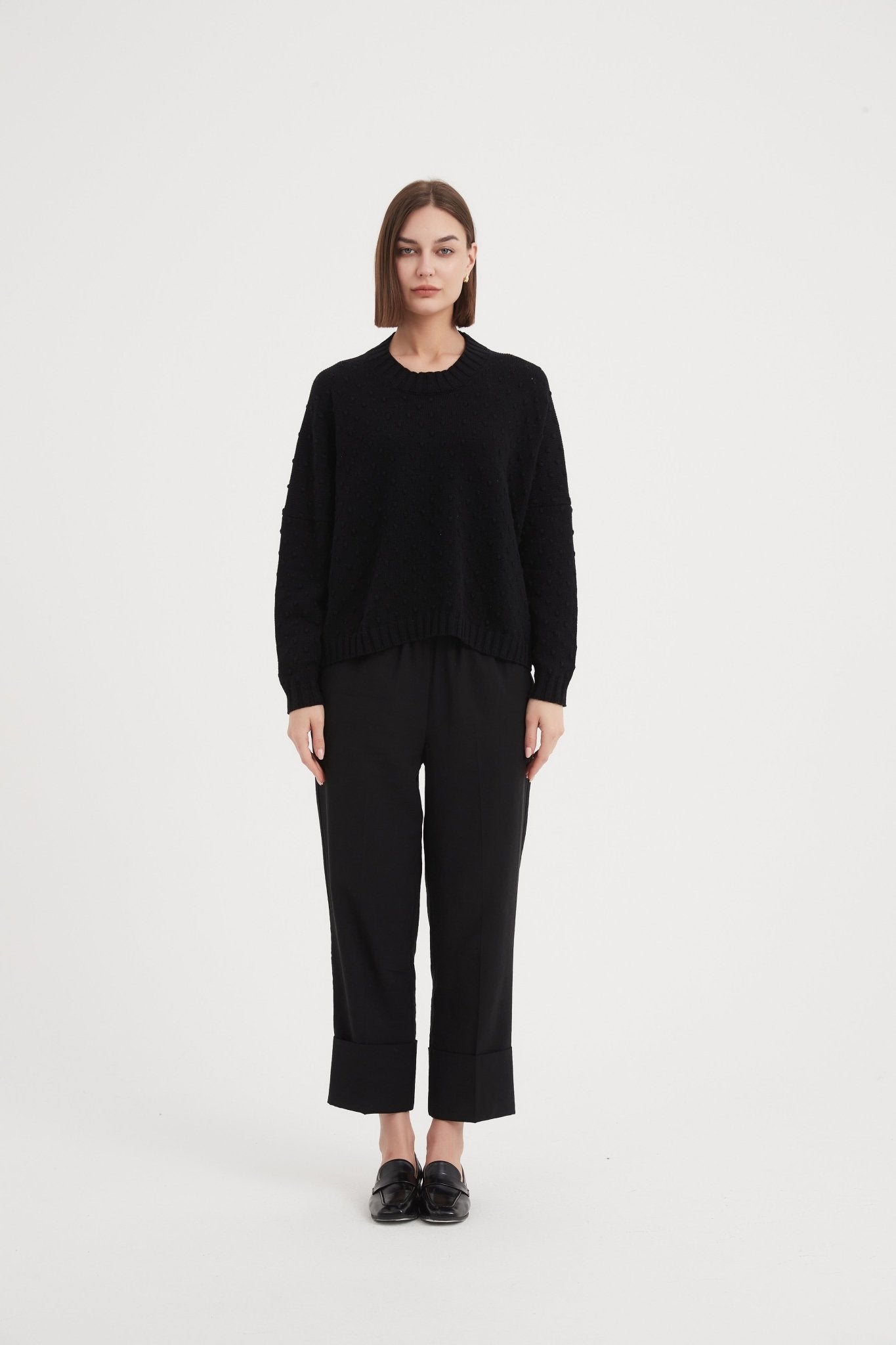 TirelliTirelli Textured Spot KnitClothingBlack - Blue Water Clothing