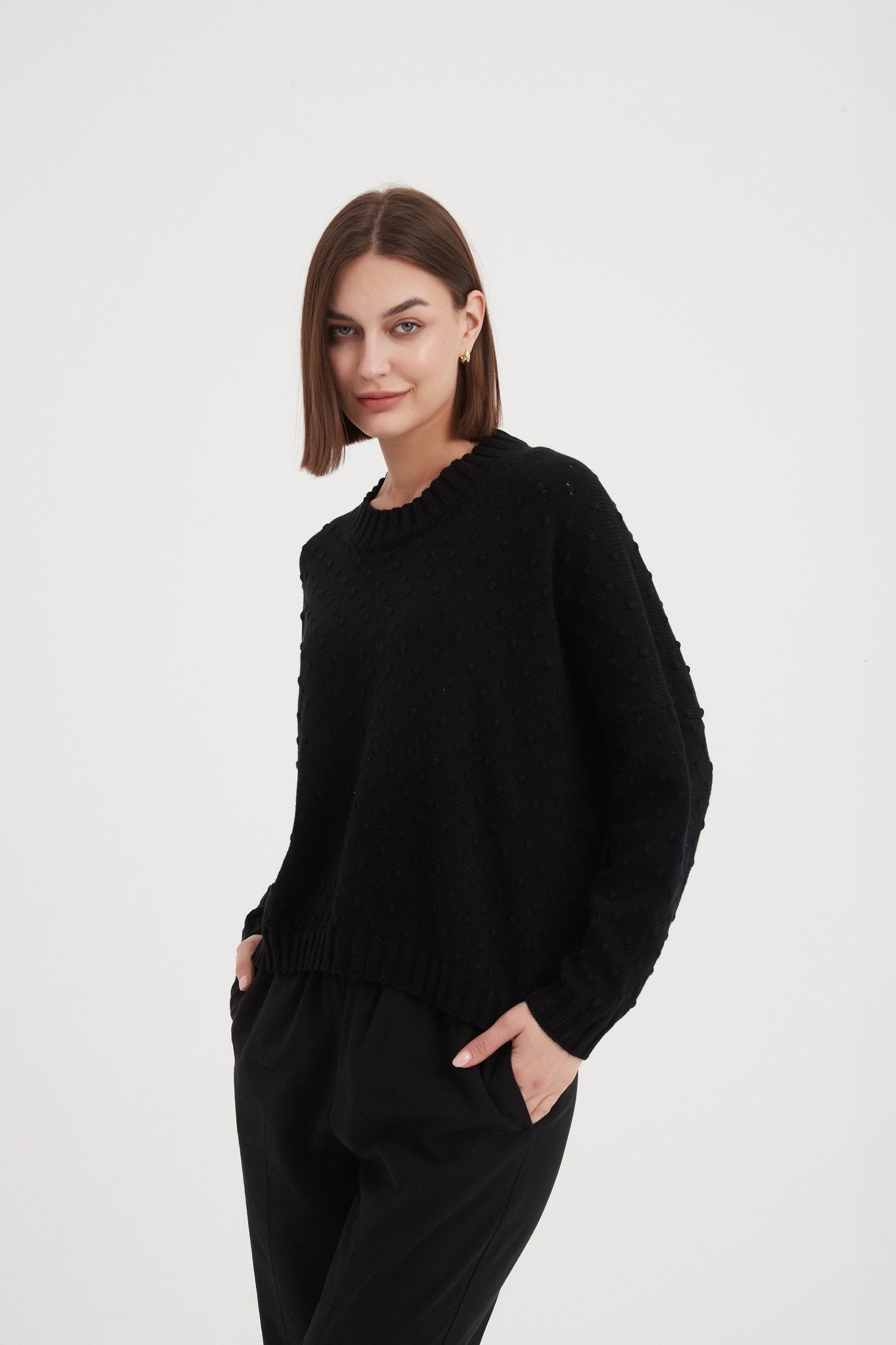 TirelliTirelli Textured Spot KnitClothingBlack - Blue Water Clothing