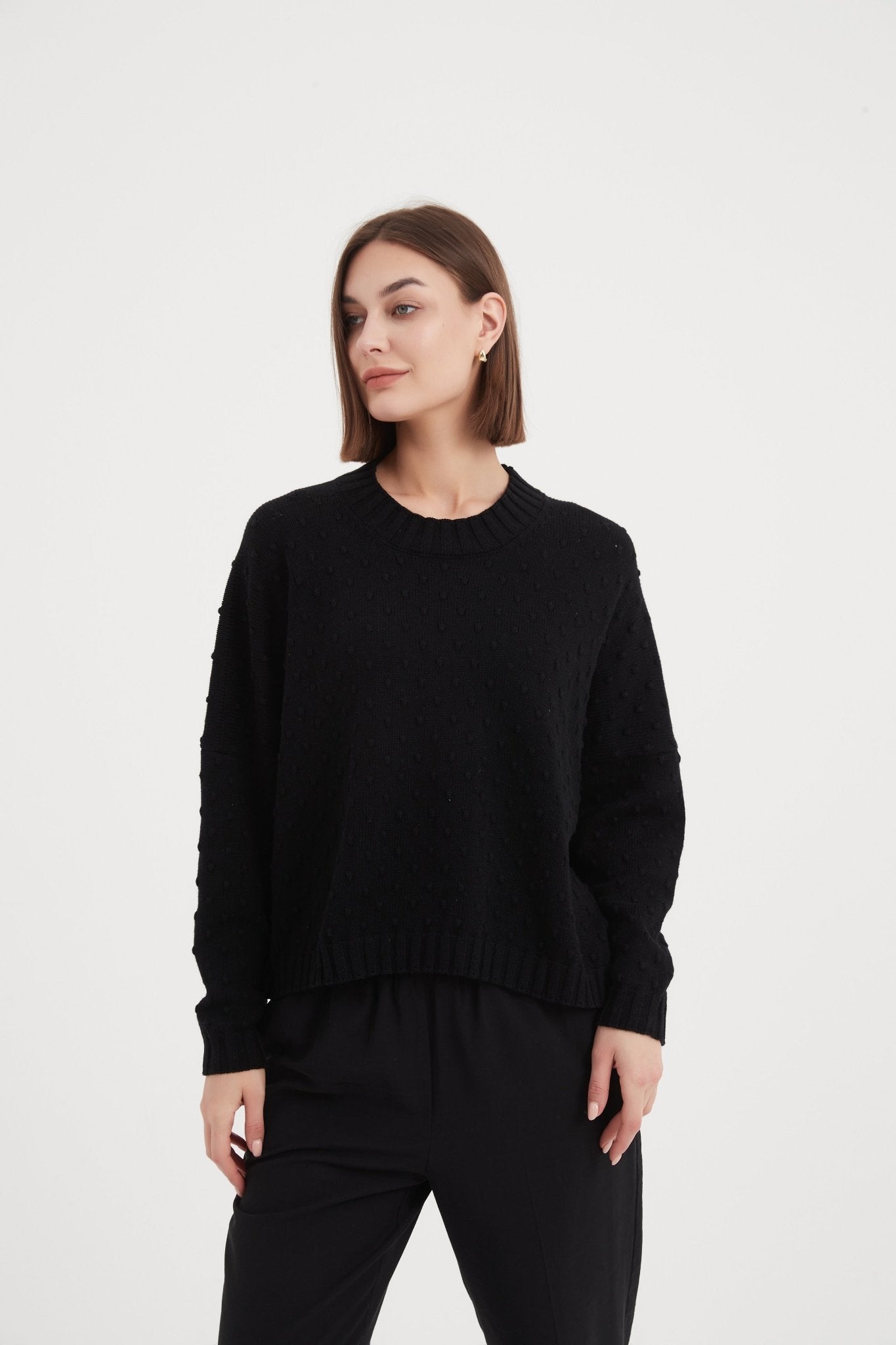TirelliTirelli Textured Spot KnitClothingBlack - Blue Water Clothing