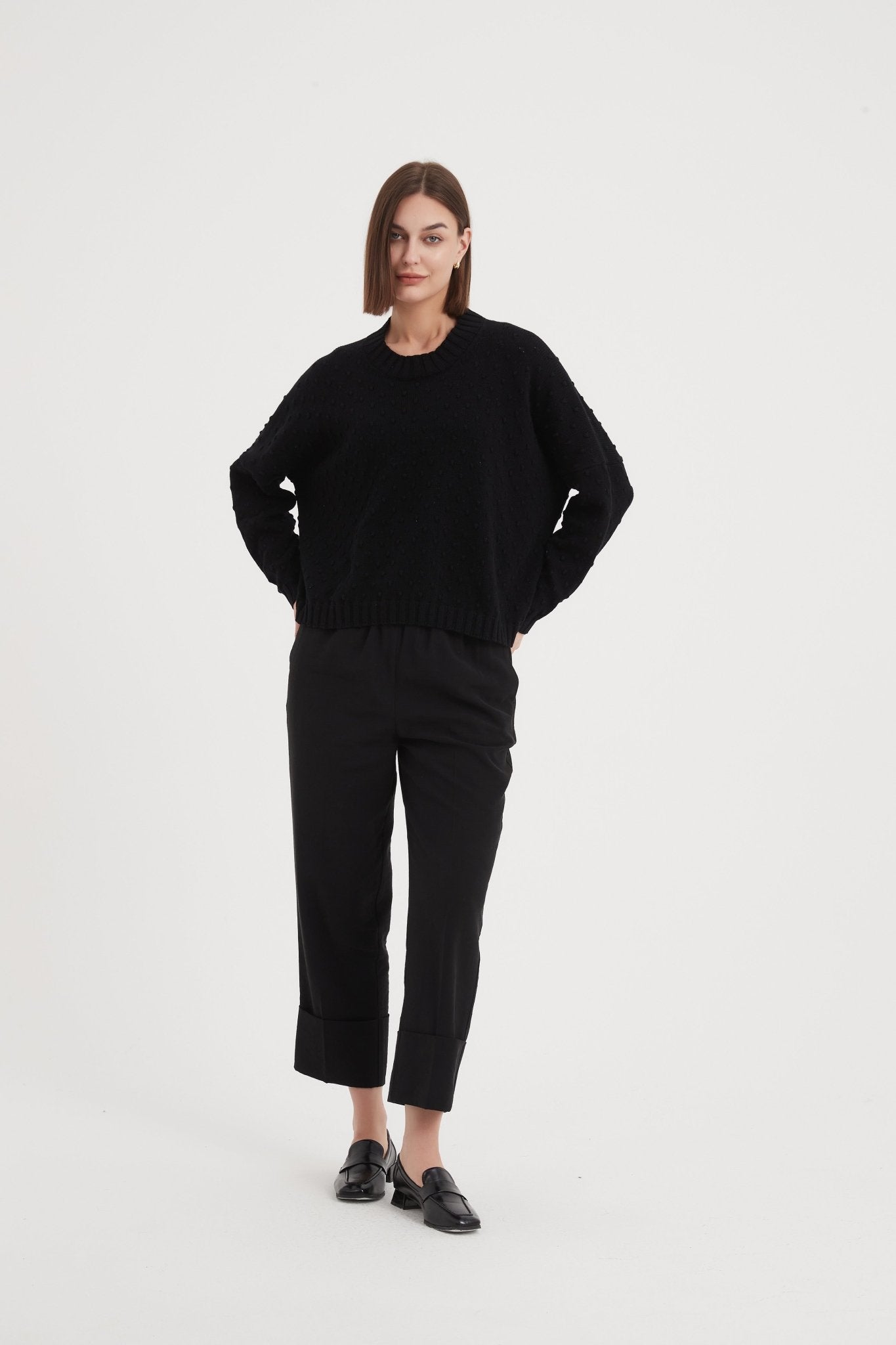 TirelliTirelli Textured Spot KnitClothingBlack - Blue Water Clothing