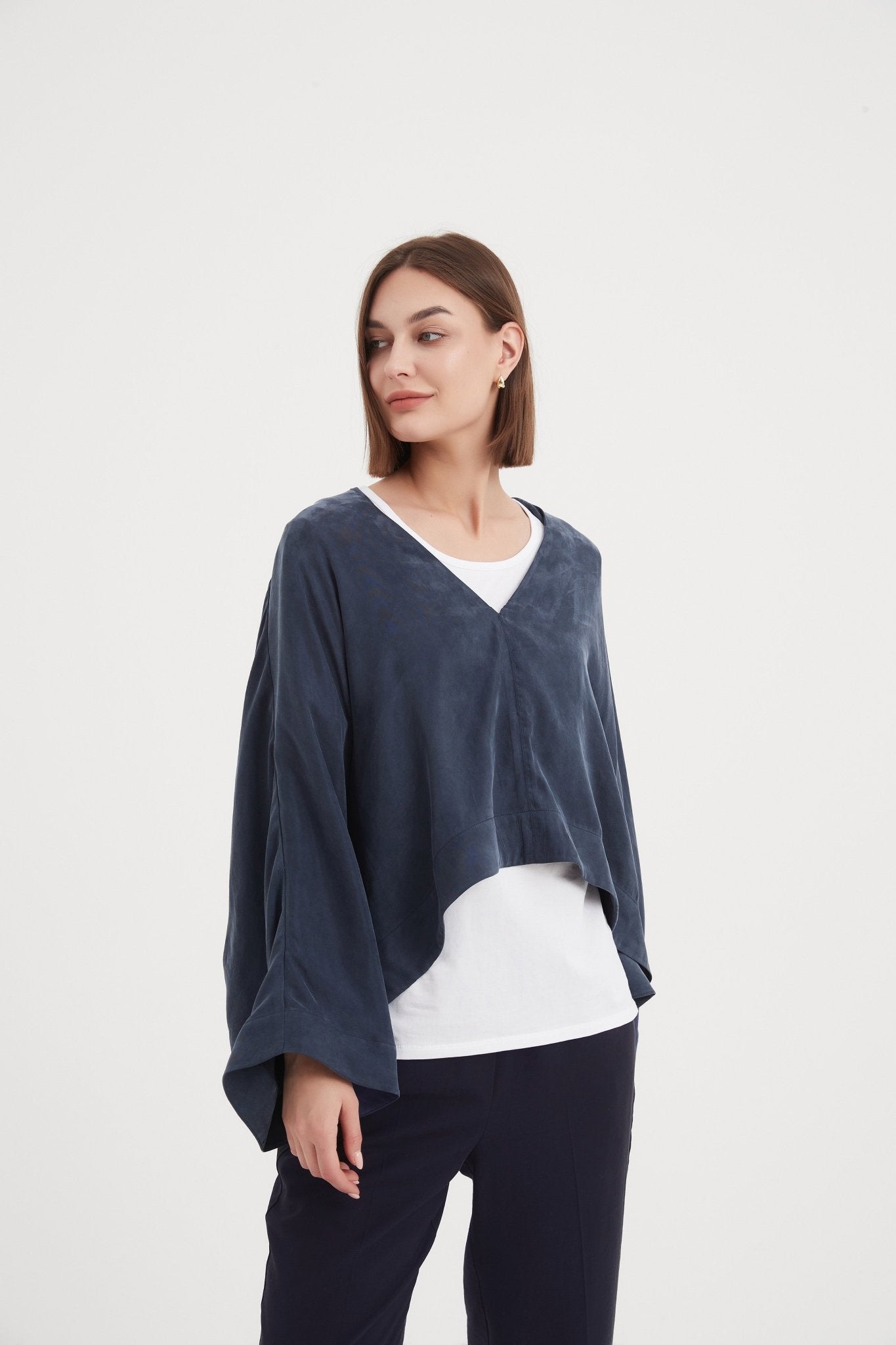 TirelliTirelli V - Neck Oversized Layer TopClothingDeep Ocean - Blue Water Clothing