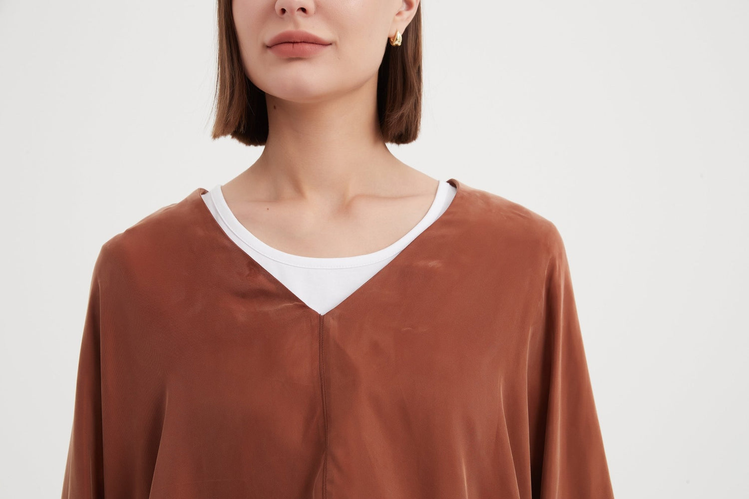 TirelliTirelli V - Neck Oversized Layer TopClothingMocha - Blue Water Clothing