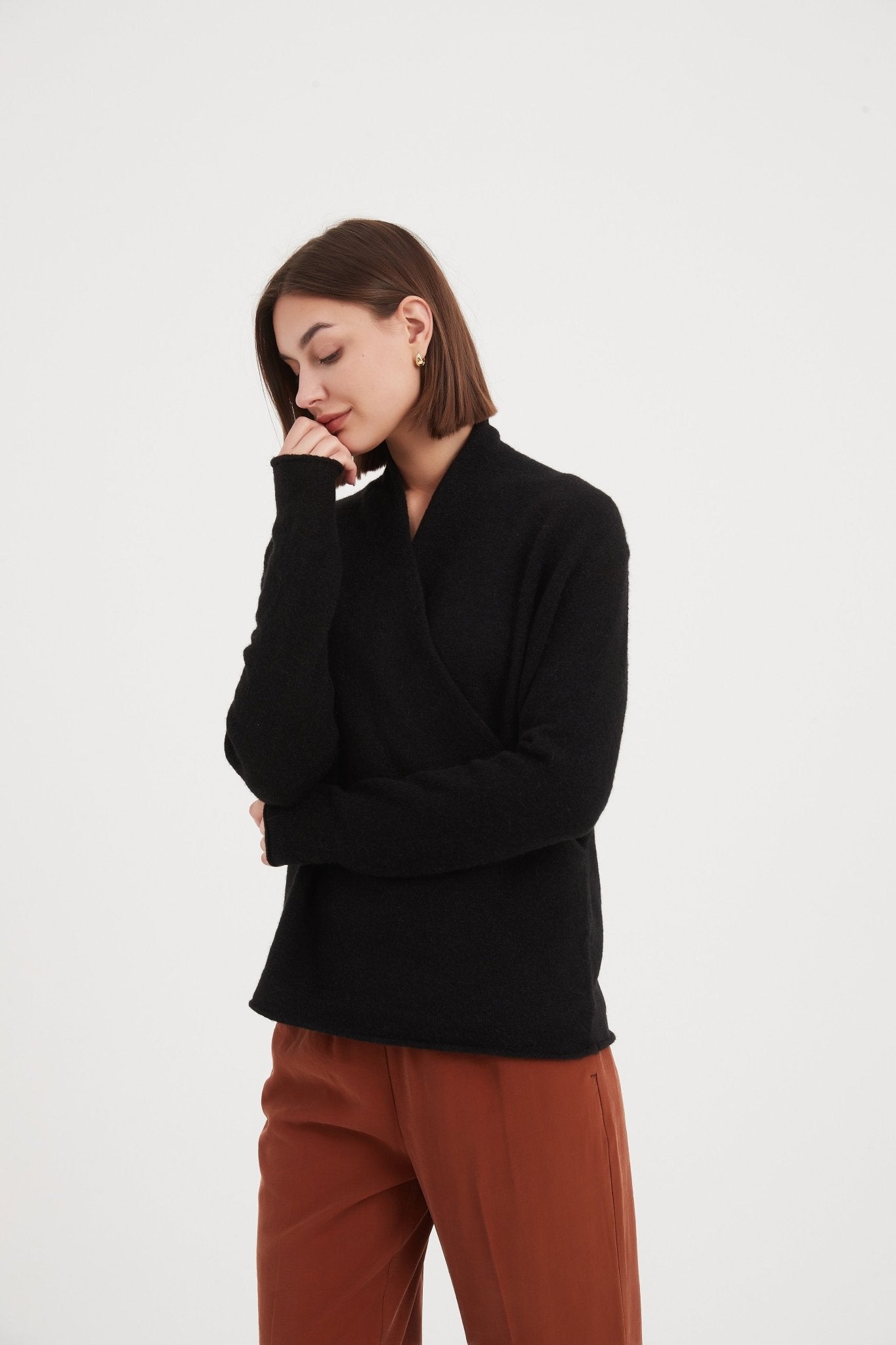 TirelliTirelli Wrap Front KnitClothingBlack - Blue Water Clothing