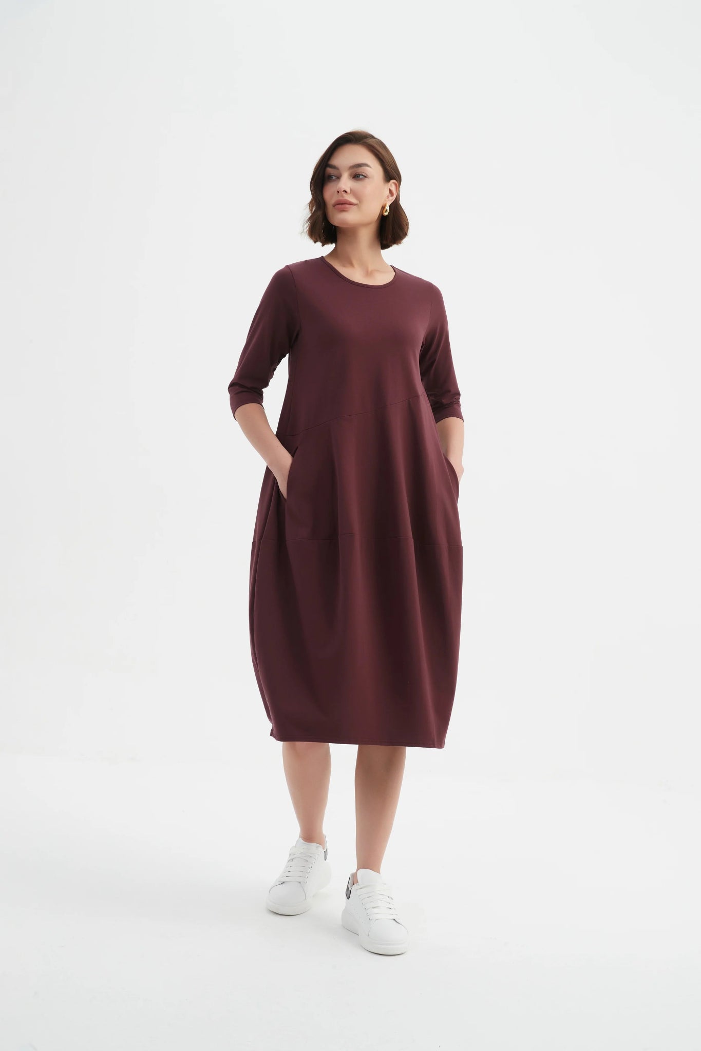 TirelliTirelli Diagonal Seam Winter Dress 25ClothingAubergine - Blue Water Clothing