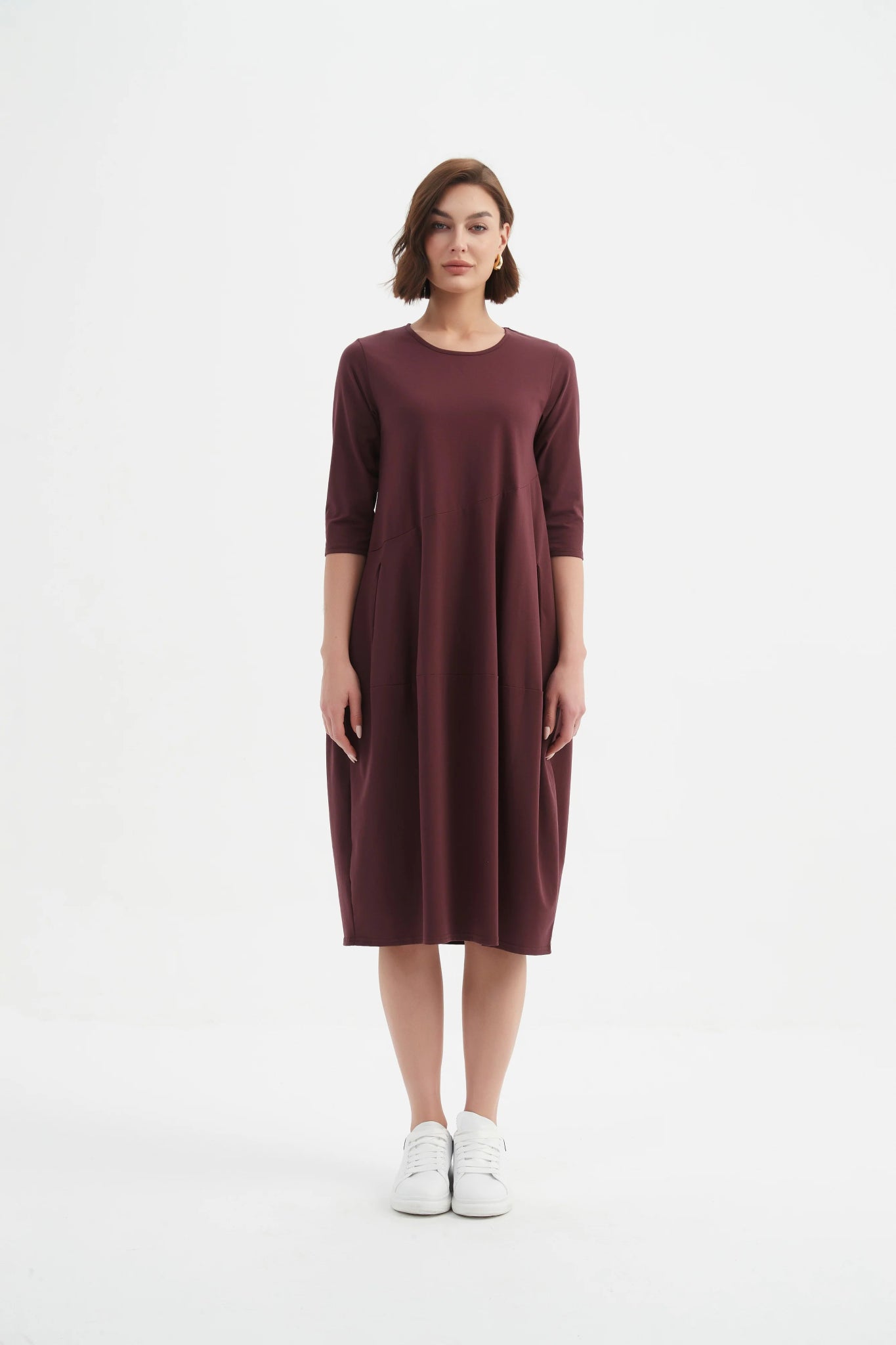 TirelliTirelli Diagonal Seam Winter Dress 25ClothingAubergine - Blue Water Clothing