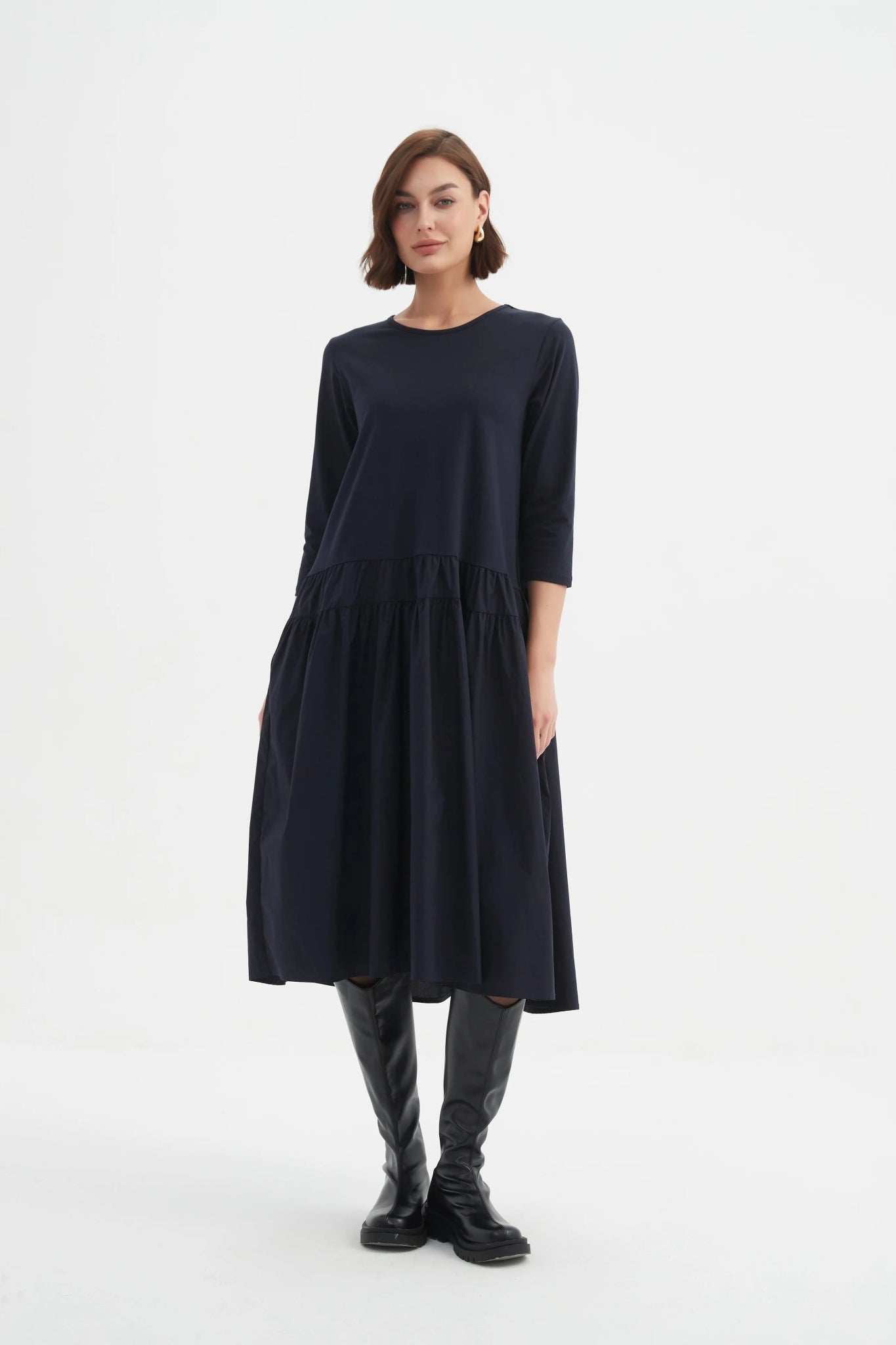 TirelliTirelli Drop Waist Combi DressClothingBlack - Blue Water Clothing